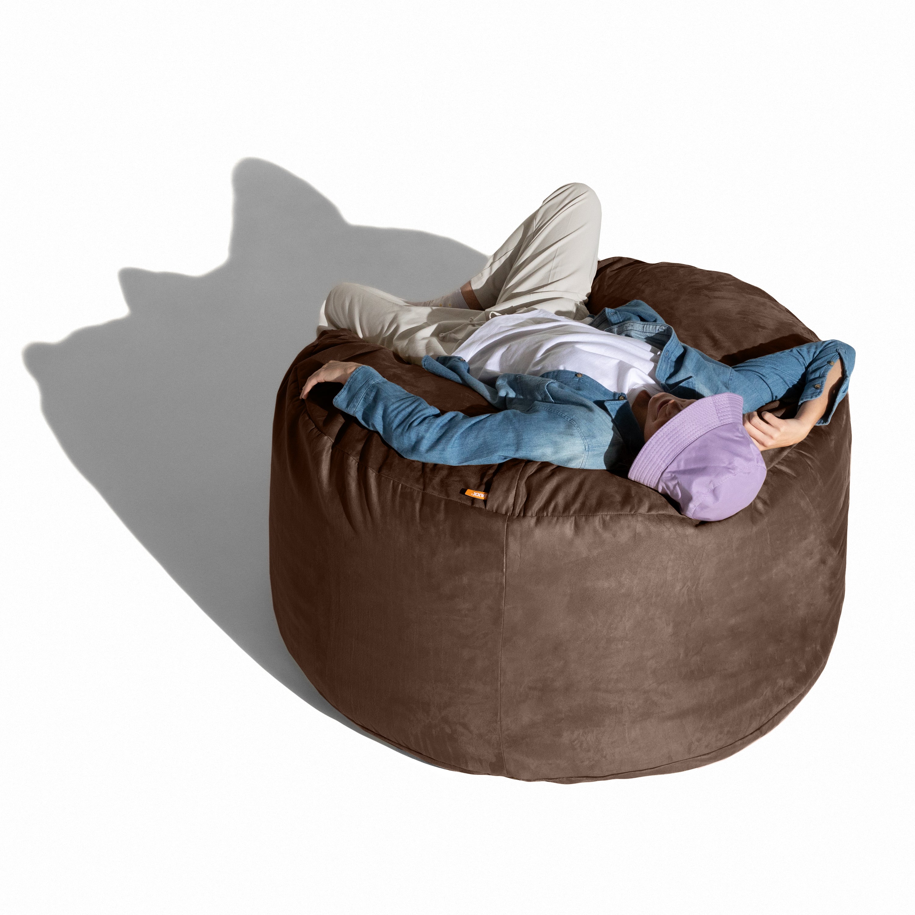 Jaxx 4 ft Round Bean Bag Chair for Adults, Chocolate