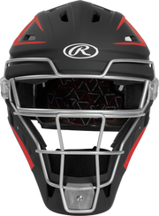 Rawlings Velo 2.0 Matte Senior Catchers Helmet - Black/Scarlet