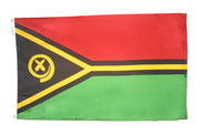 Vanuatu Flag 2x3 ft. Nylon SolarGuard Nyl-Glo 100% Made in USA to Official United Nations Design Specifications.