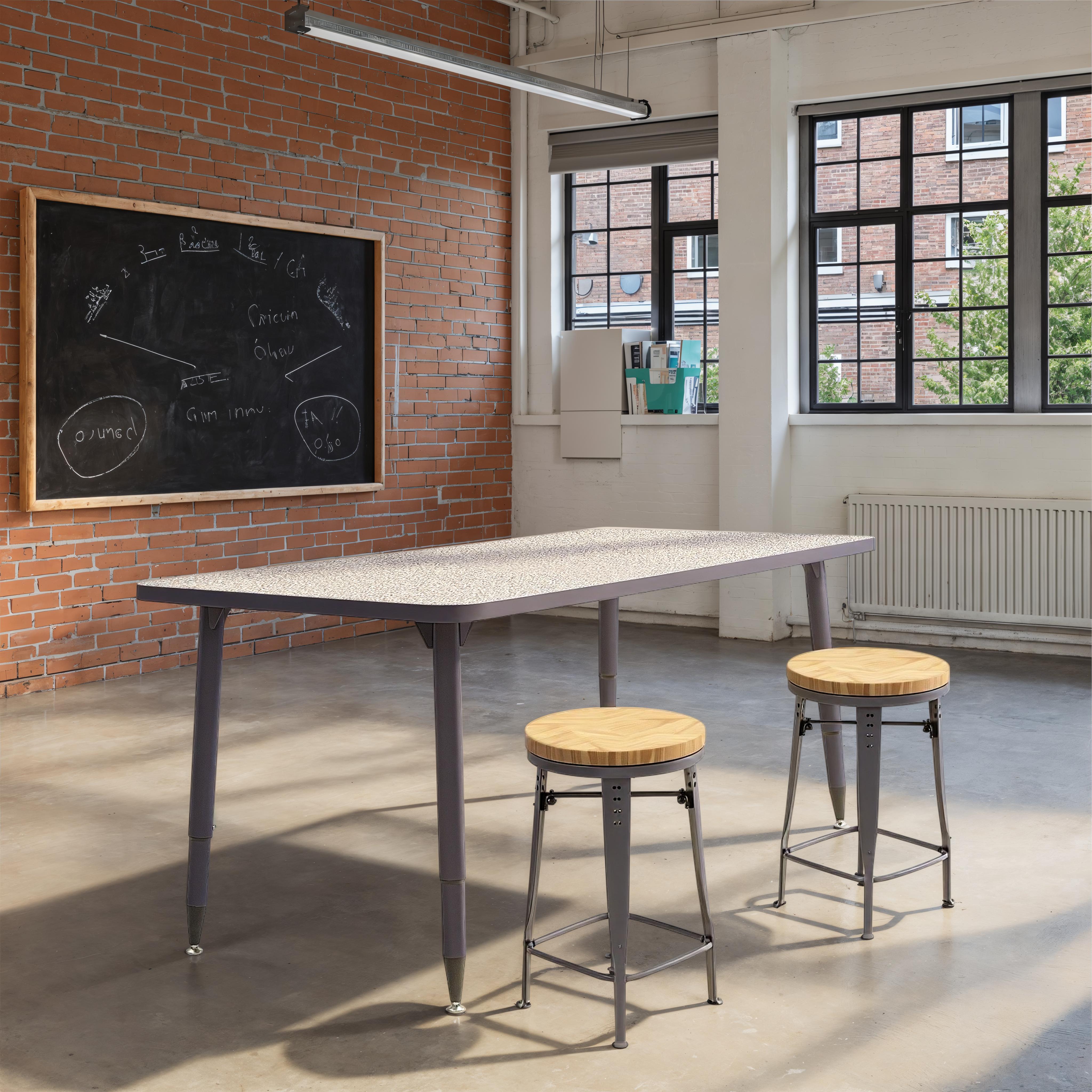 Adapte 30" x 60" Rectangle Thermofused Activity Table with Adjustable Tapered Legs - Gray/North Sea