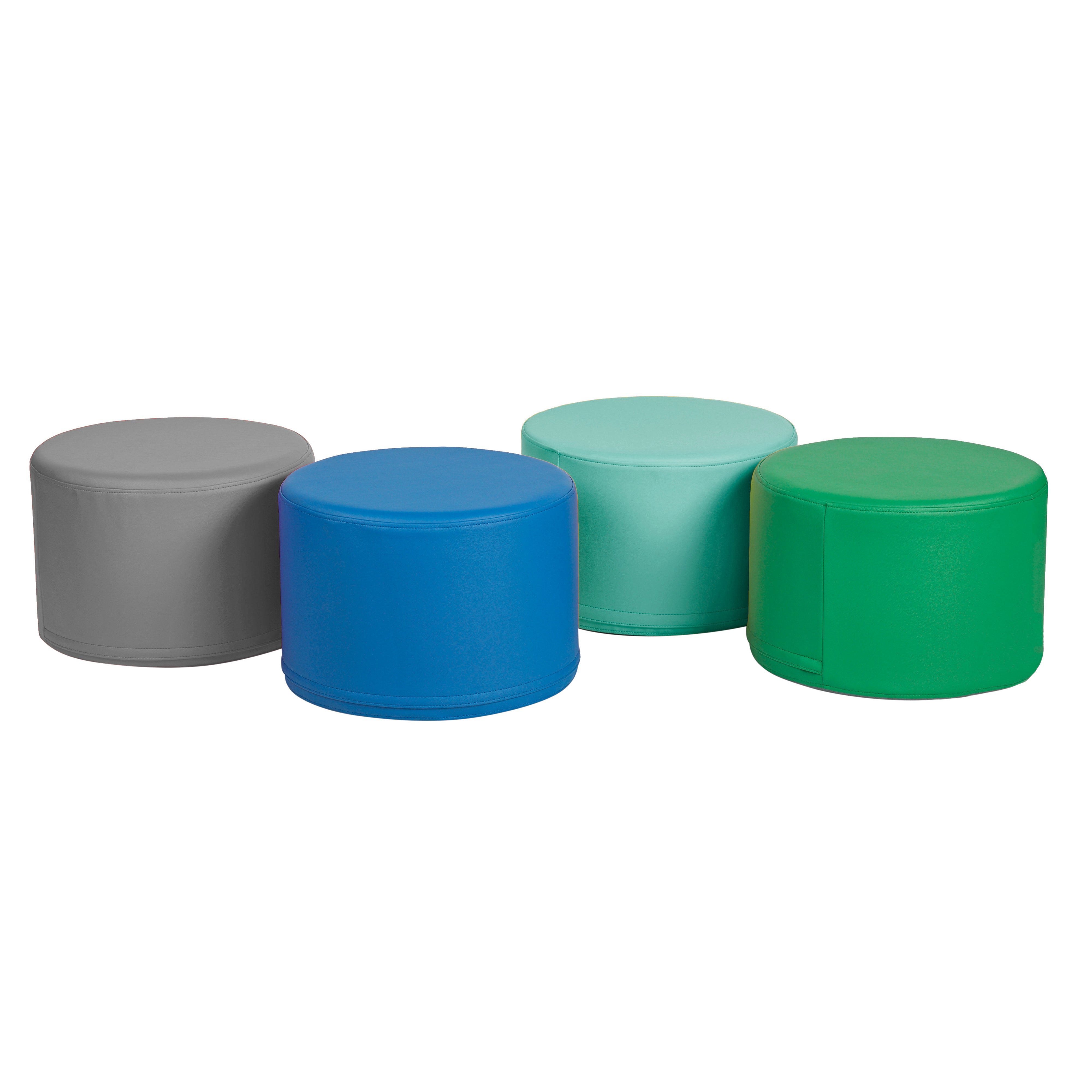 SoftScape 18" Round Ottoman 12" Height, 4-Piece - Contemporary
