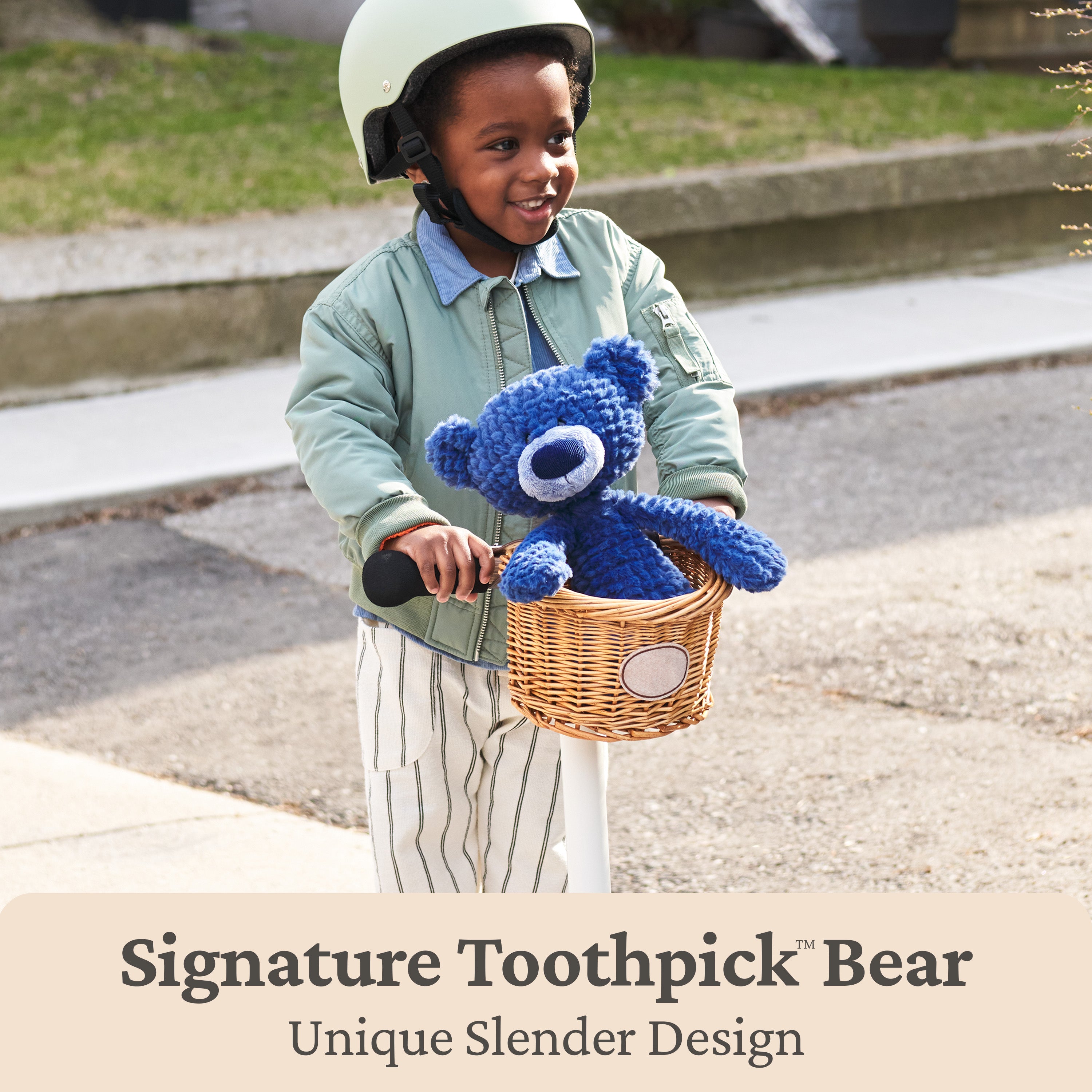 GUND Toothpick Ripple, Teddy Bear Stuffed Animal for Ages 1 and Up, Navy Blue, 15”
