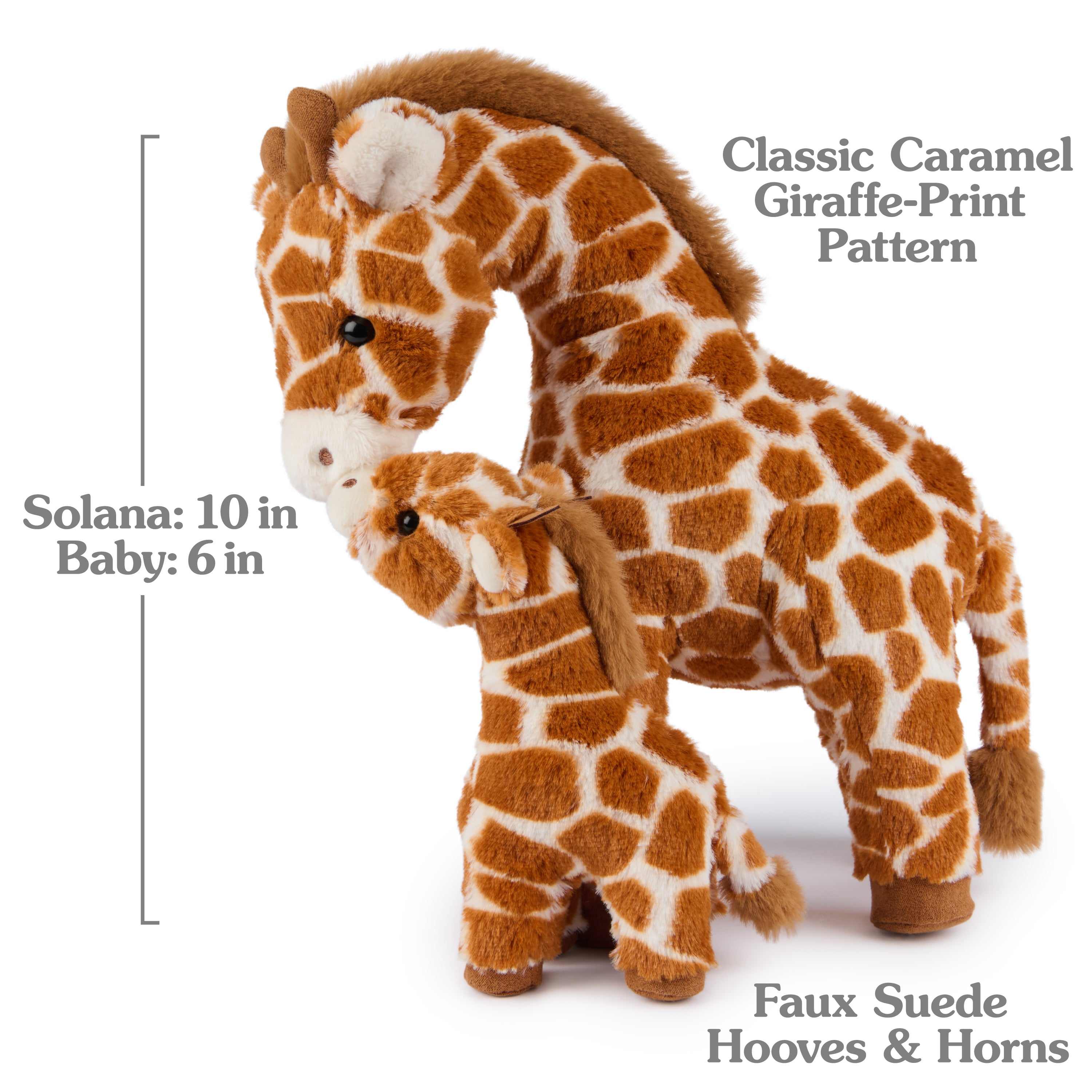 GUND Solana Giraffe and Baby Plush, Premium Giraffe Stuffed Animals for Ages 1 and Up, Brown, 10”