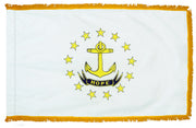 Rhode Island State Flag 3x5 ft. Nylon with Pole Sleeve and Gold Fringe for Parades, and Indoor Display