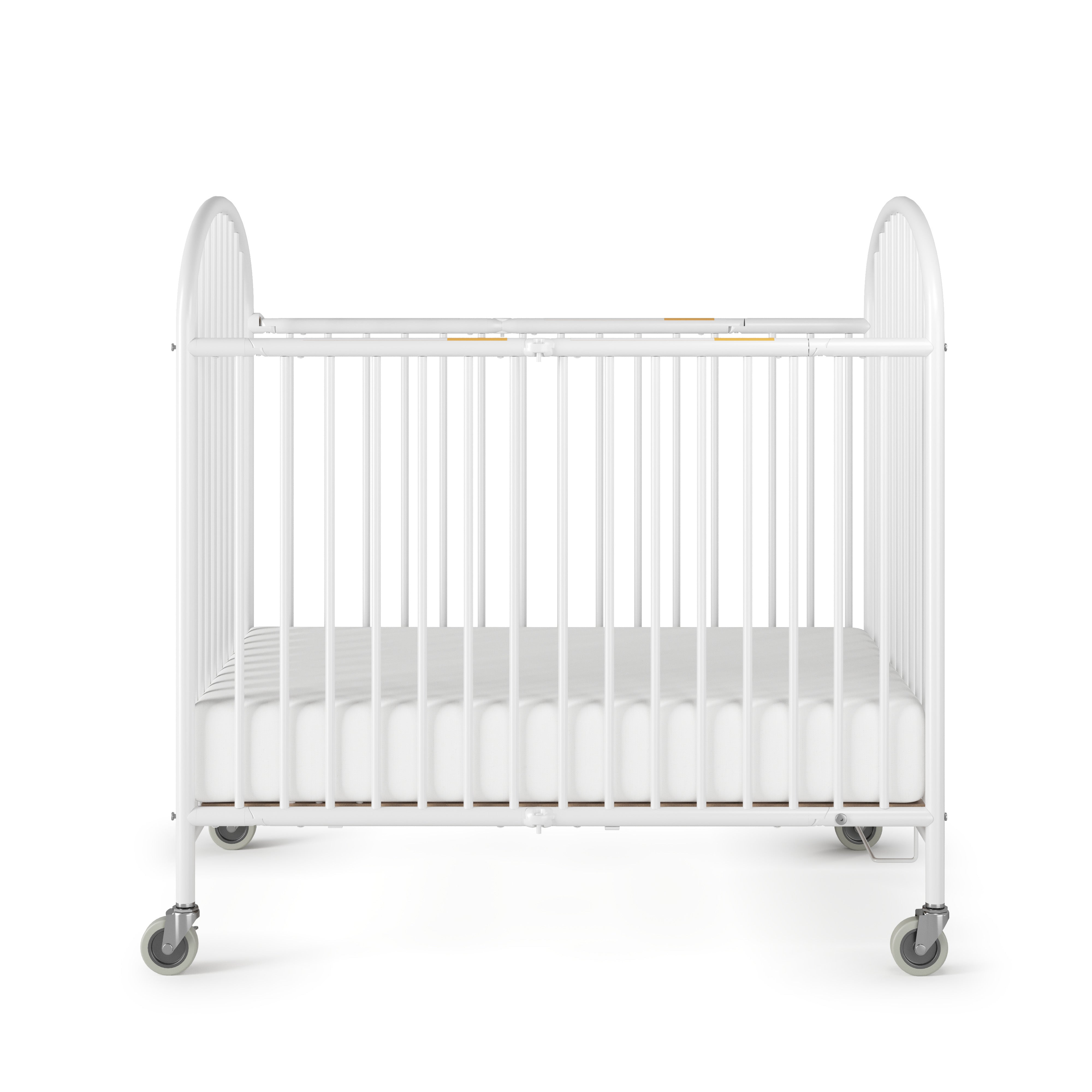 Pinnacle Steel Folding Compact Crib, White