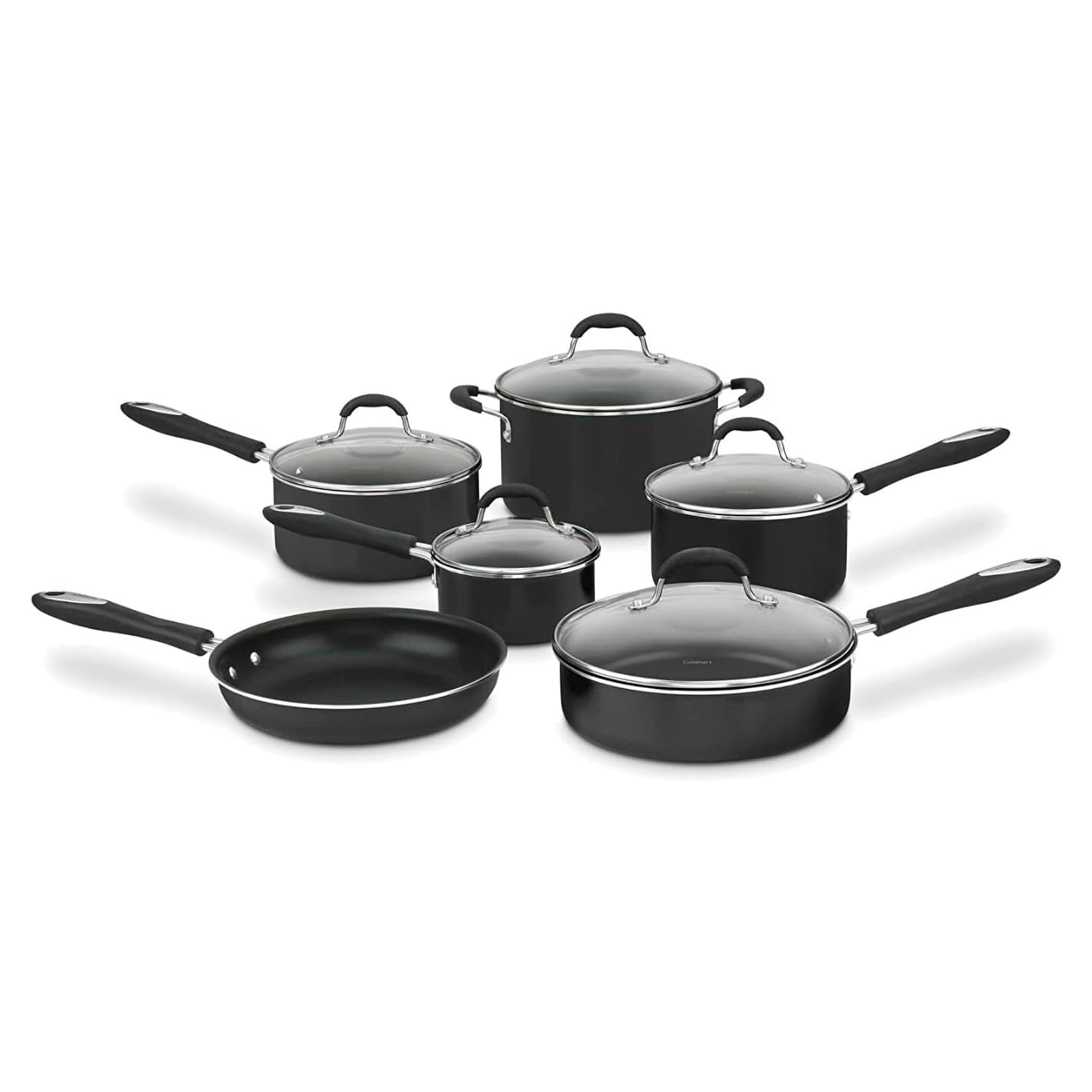 Advantage® 11 Piece Nonstick Cookware Set - Black