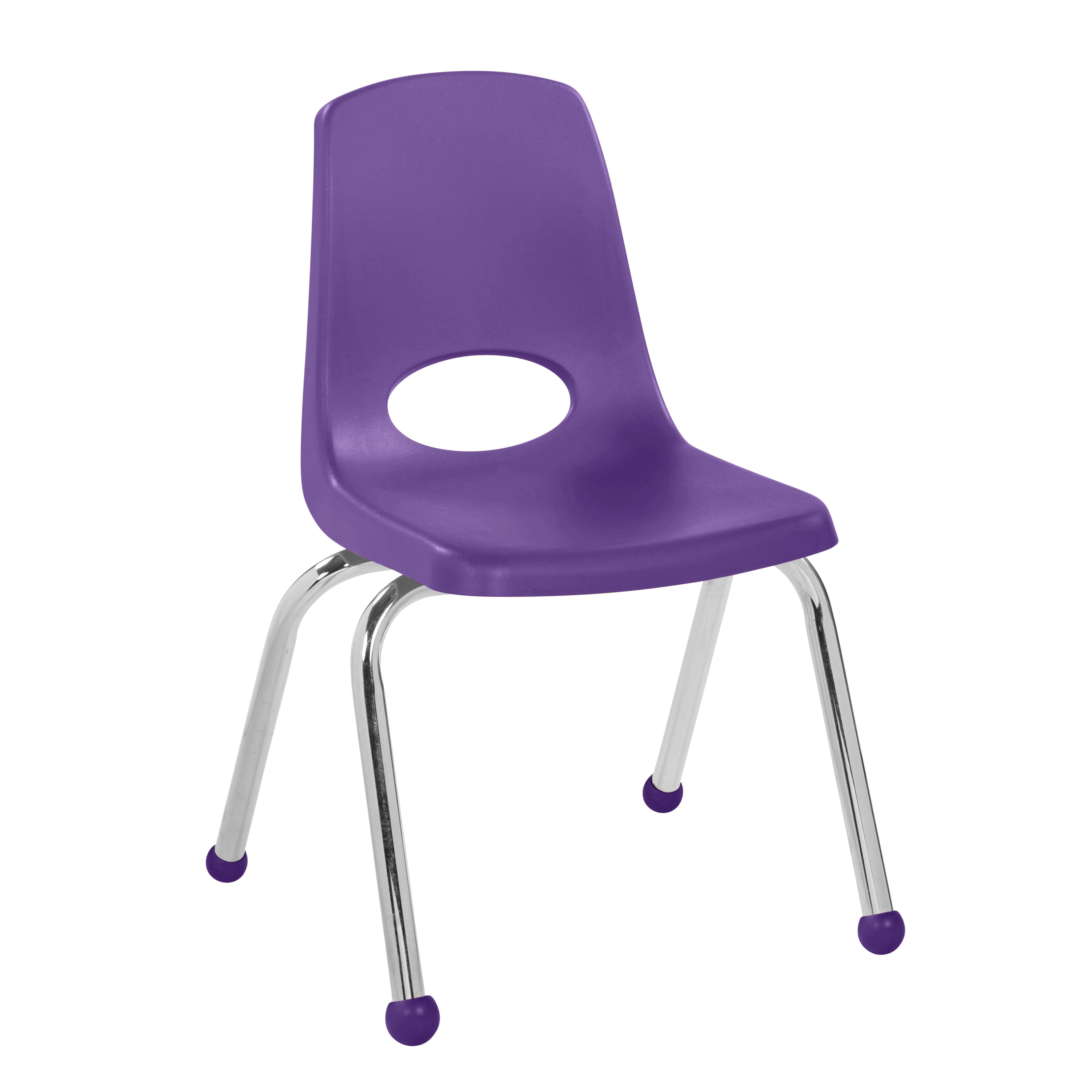 14" Stack Chair with Ball Glides - Purple