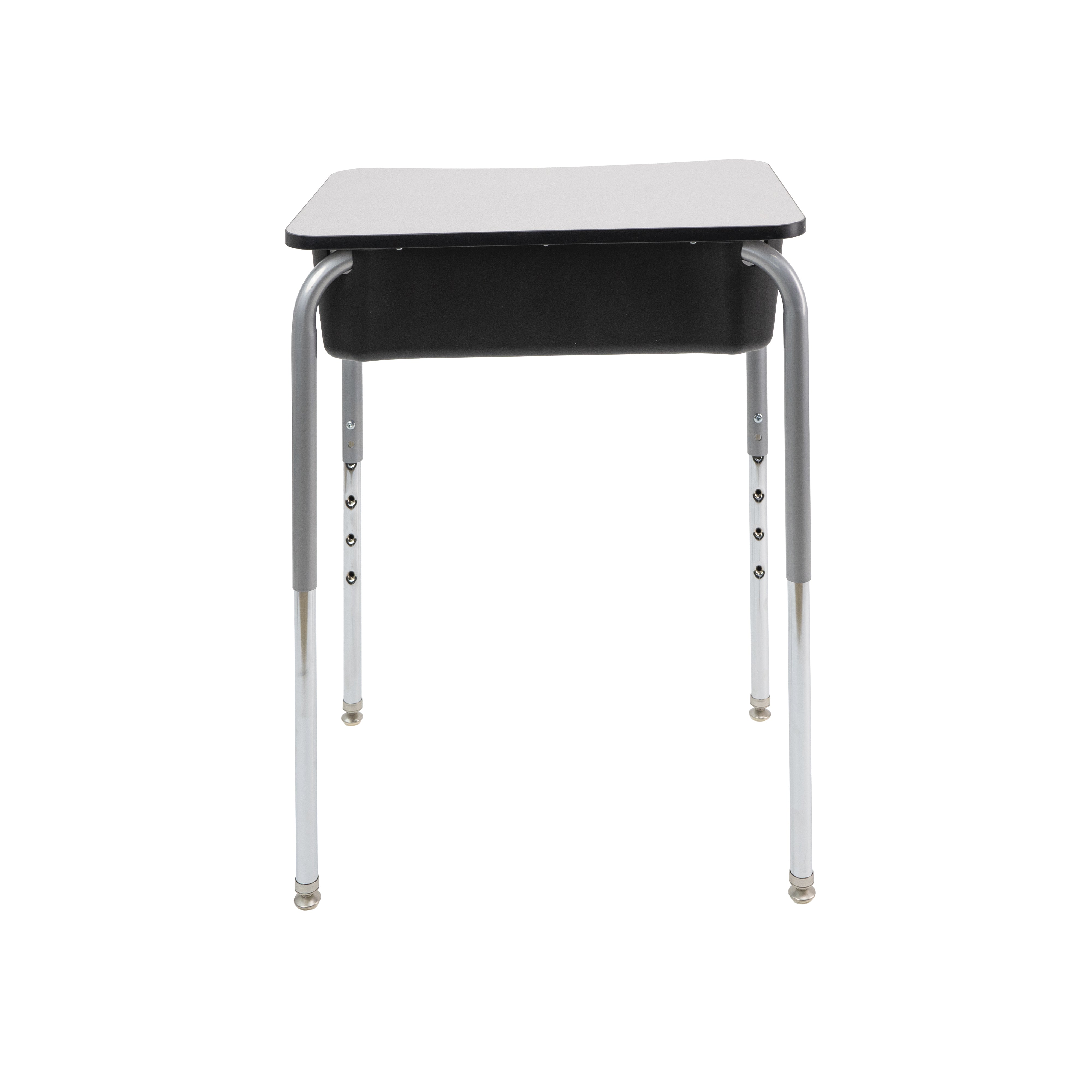 18" x 24" Belly Curve Open Front Desk with Book Box, 2-pack - Gray/Black/Silver/Black