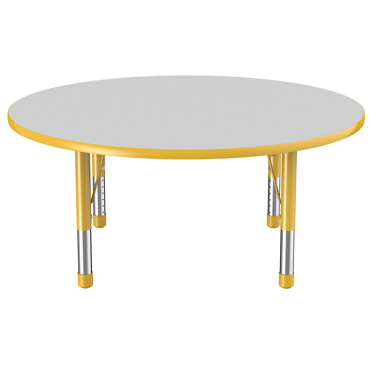48" Round T-Molding Activity Table with Adjustable Chunky Legs - Gray/Yellow