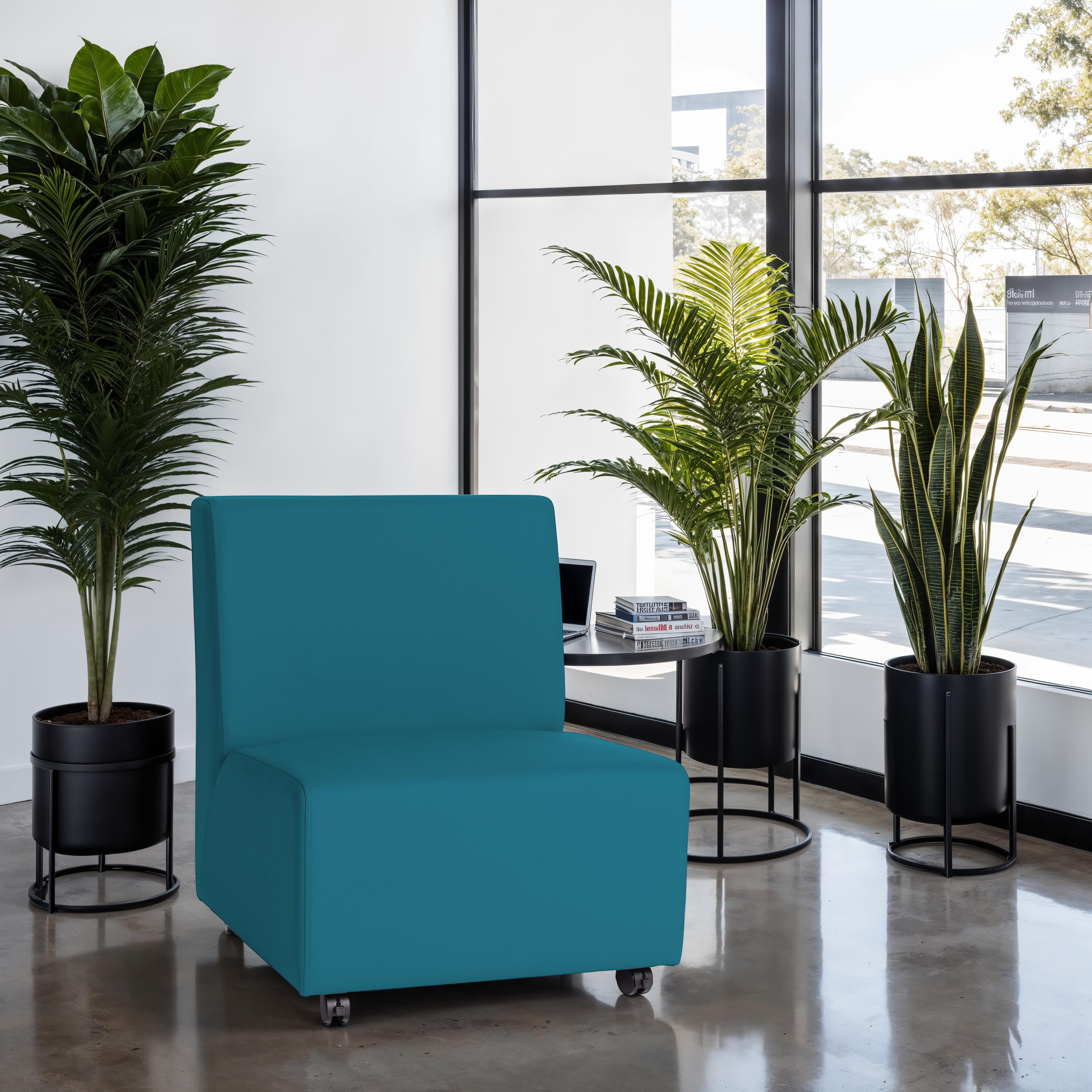 Pro Series Upholstered Armless Mobile Chair - Teal