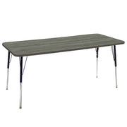 30" x 72" Rectangle La Madera Activity Table with Standard Legs - Gray Wood/Black