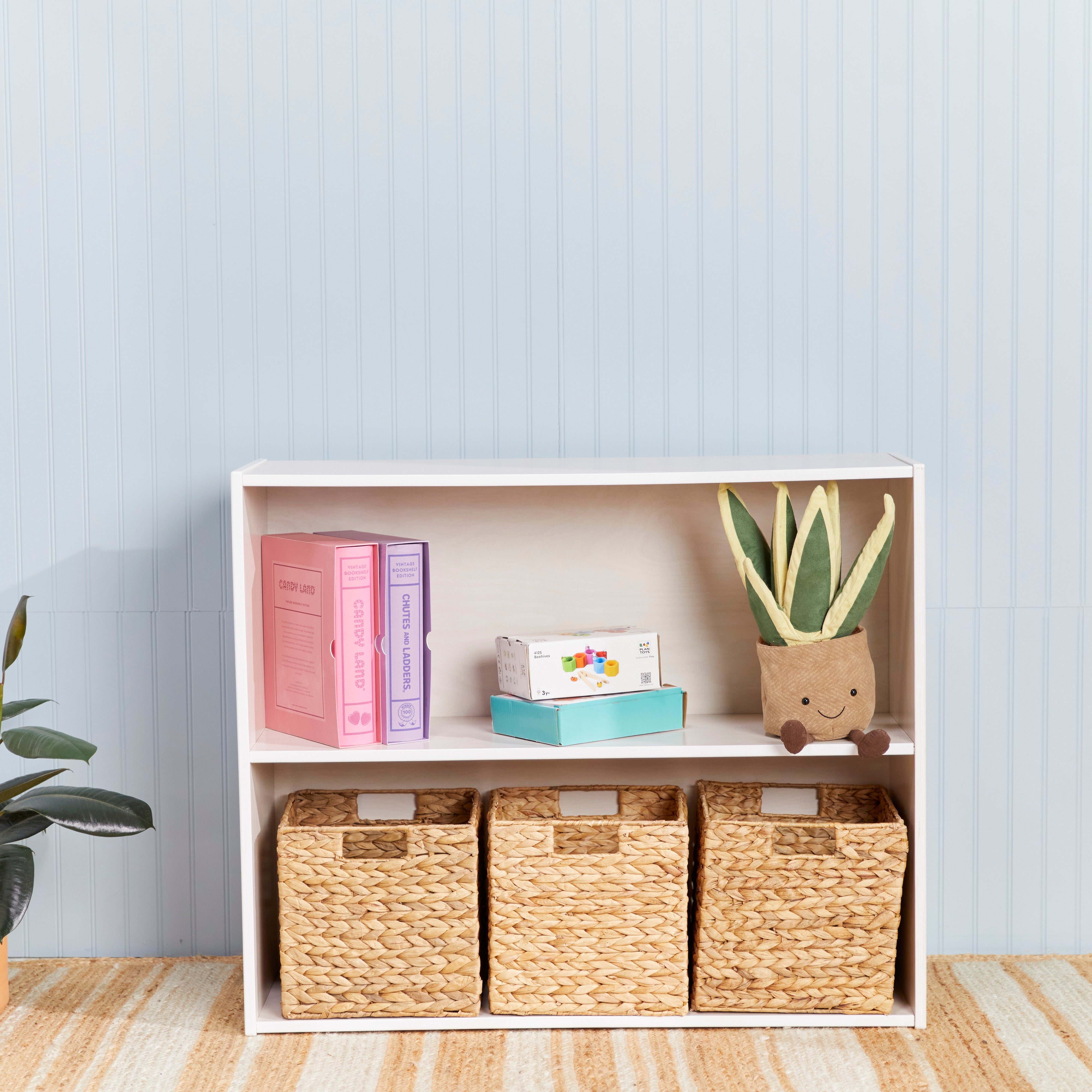 Streamline 2-Shelf Storage Cabinet with Back 30in H - White Wash