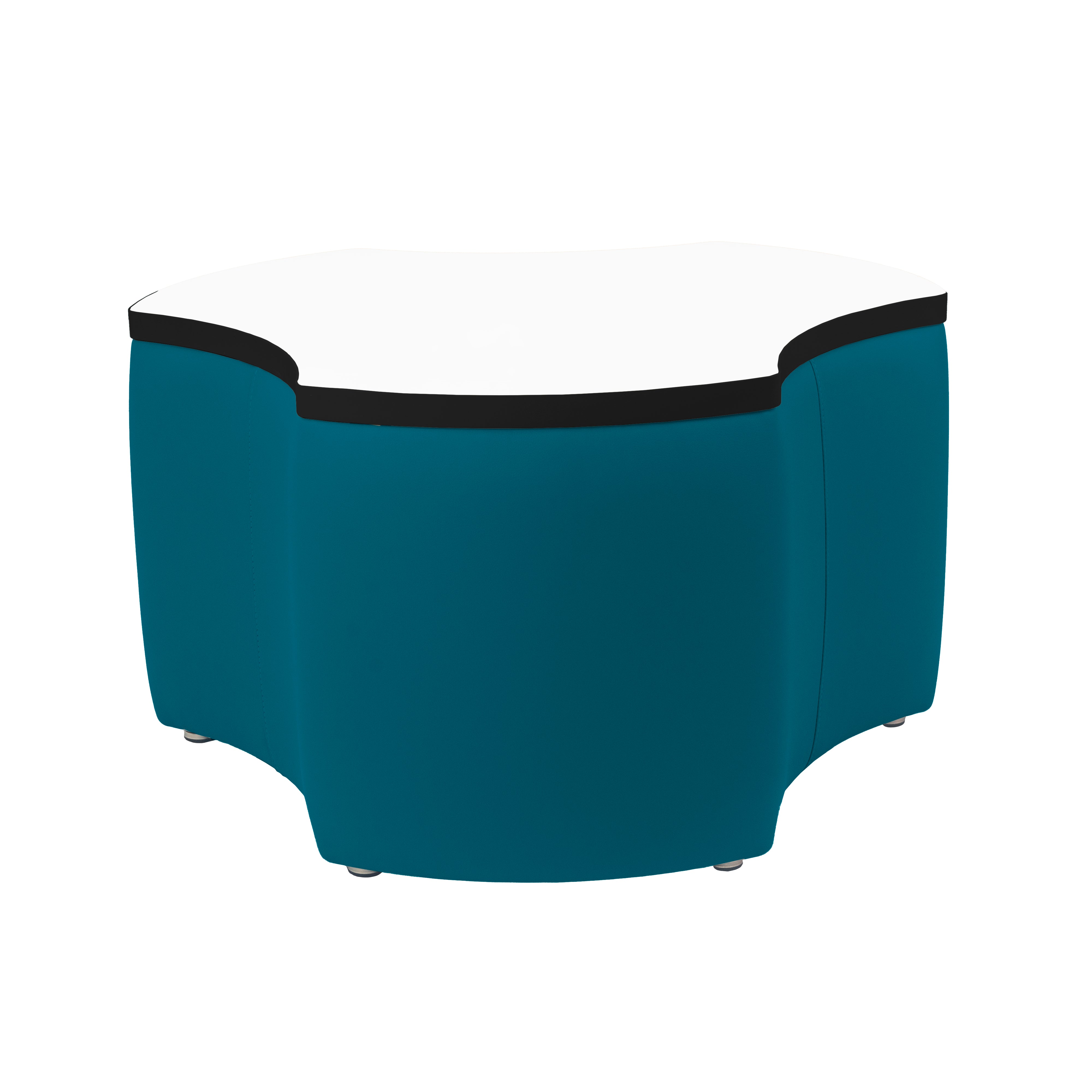 Pro Series Upholstered Cog Dry-Erase Ottoman Table 18" Height - Teal/Whiteboard