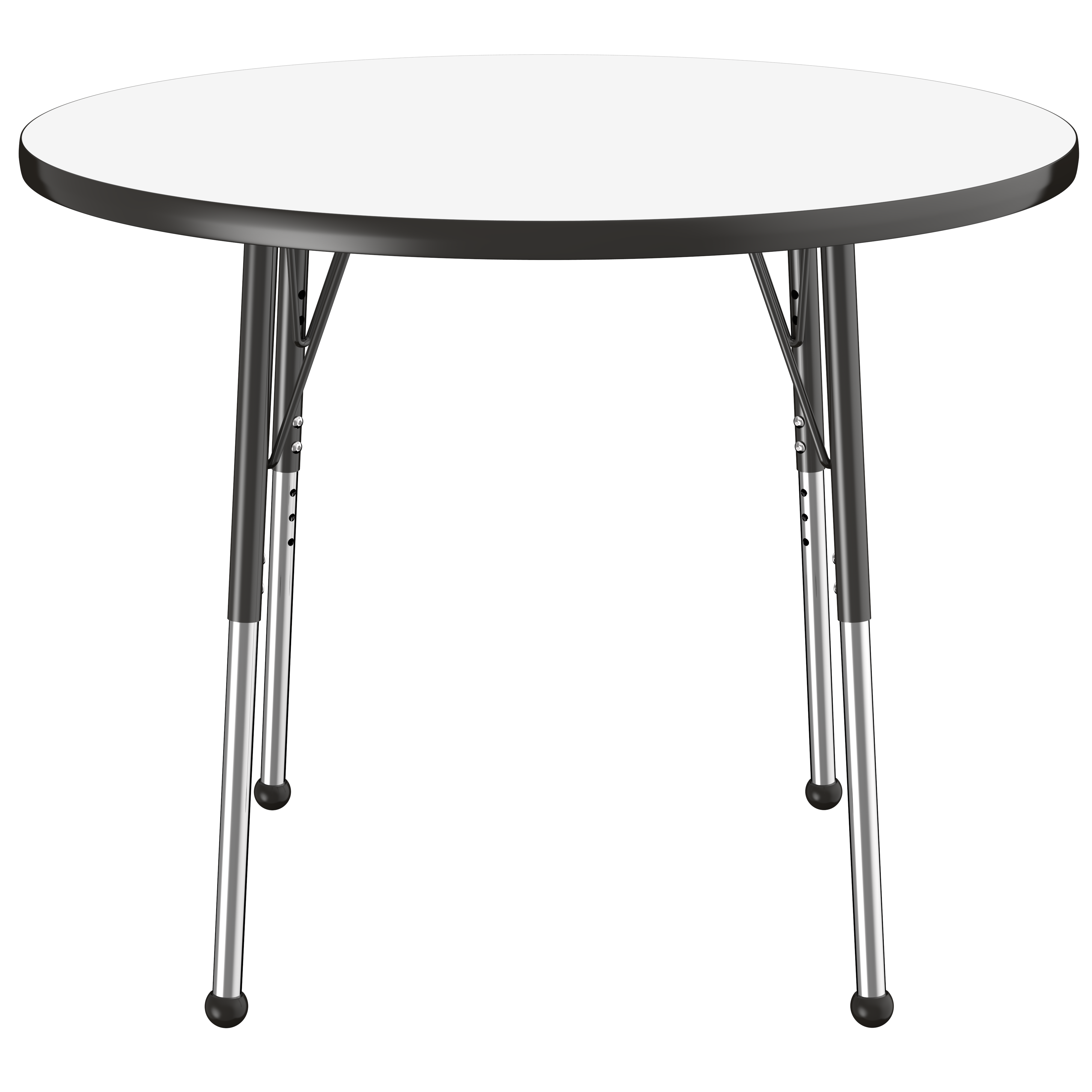 36" Round Dry-Erase Activity Table with Adjustable Standard Ball Glide Legs - Whiteboard/Black
