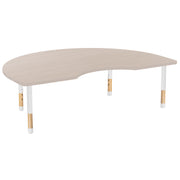 48" x 72" Kidney Thermofused Activity Table with Adjustable Chunky Wood Legs - Asian Sand/White/Natural