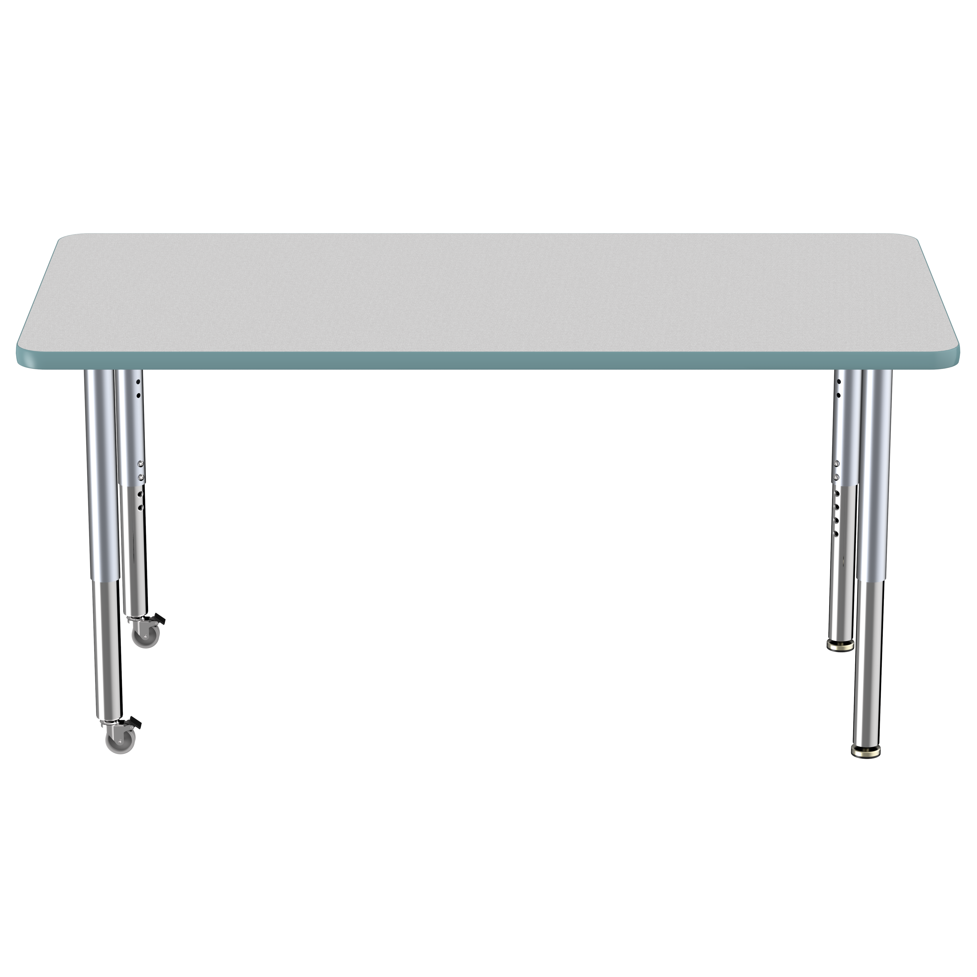 30" x 60" Rectangle Thermofused Activity Table with Adjustable Super Legs - Gray/Seafoam/Silver