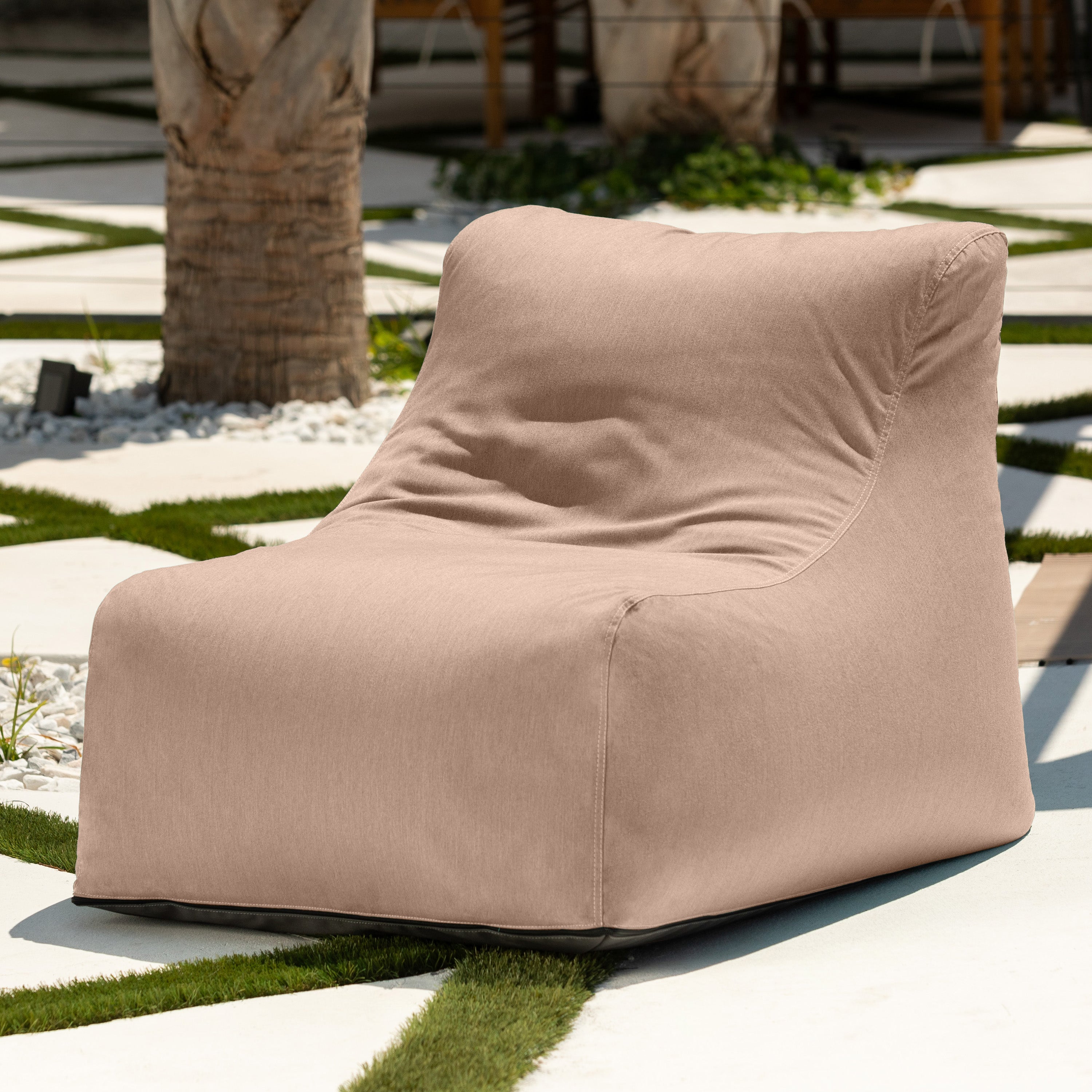 Jaxx Ponce Outdoor Bean Bag Chair - Weather Resistant Patio and Poolside Lounge Seating, Petal