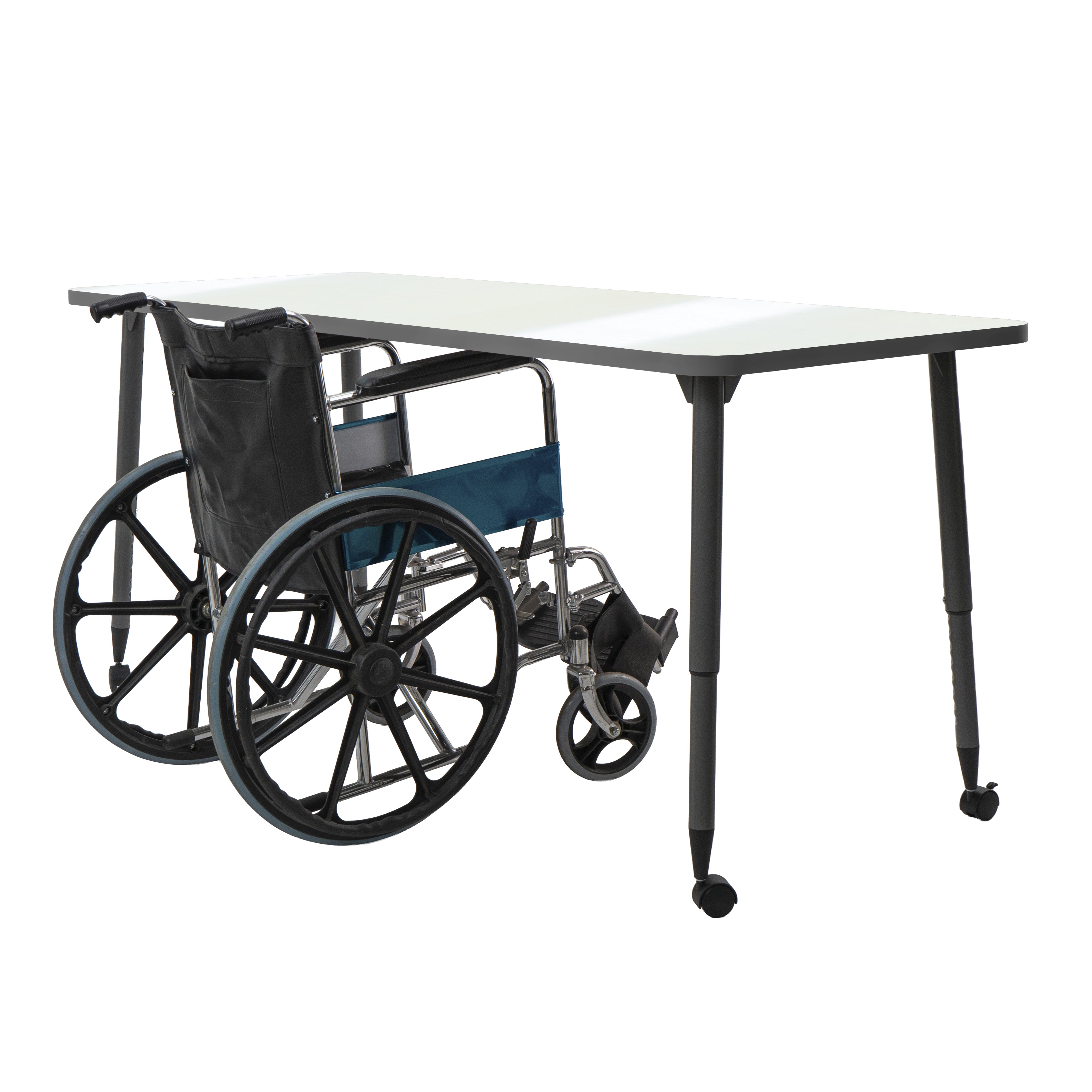 Adapte 30" x 72" Rectangle Dry-Erase Thermofused Activity Table with Adjustable Tapered Legs - Whiteboard/North Sea