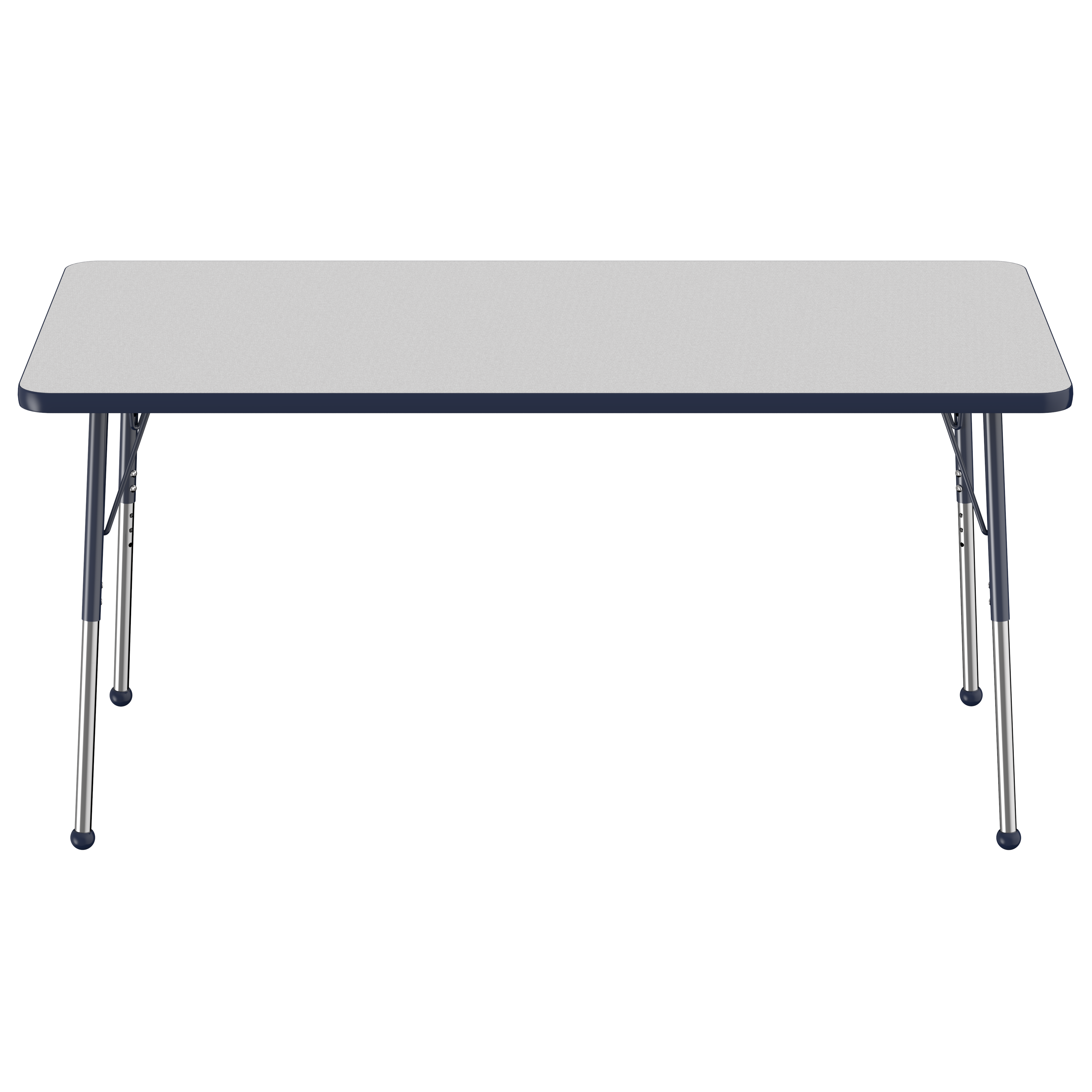 30" x 60" Rectangle T-Molding Activity Table with Adjustable Standard Ball Glide Legs - Gray/Navy
