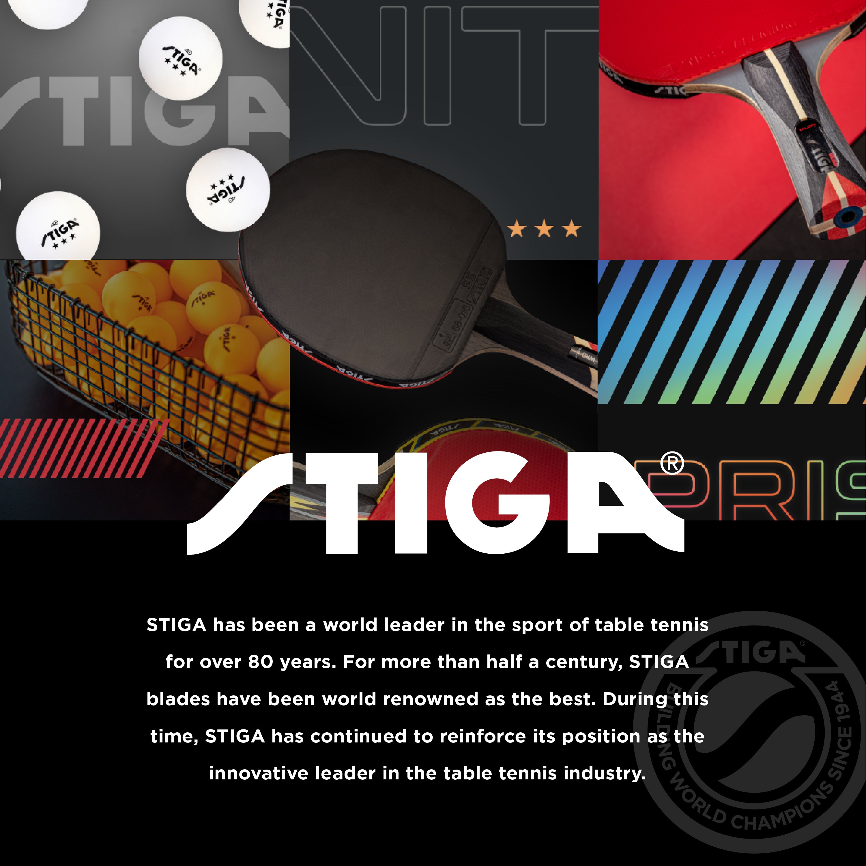 STIGA Classic 4 Player Table Tennis Racket Set