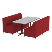 Pro Series Connect Booth with Cafe Table, 5-Piece Set - Crimson/Gray/Graphite/Black