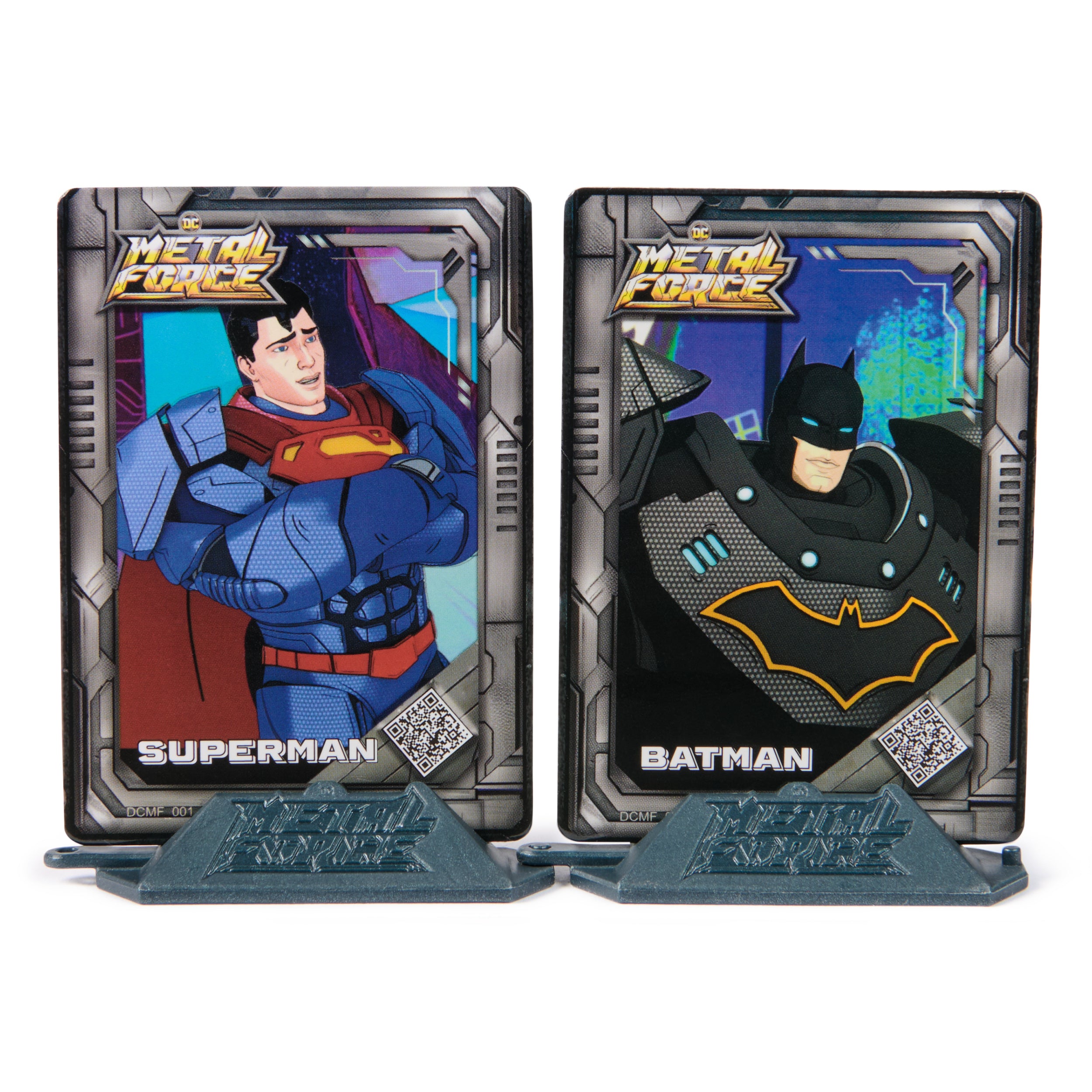 DC Comics, Metal Force Transforming Batwing, 2-in-1 Playset, Includes Batman and Superman Figures, with Projectiles and Character Cards, Kids Toy for Boys Ages 4 and Up