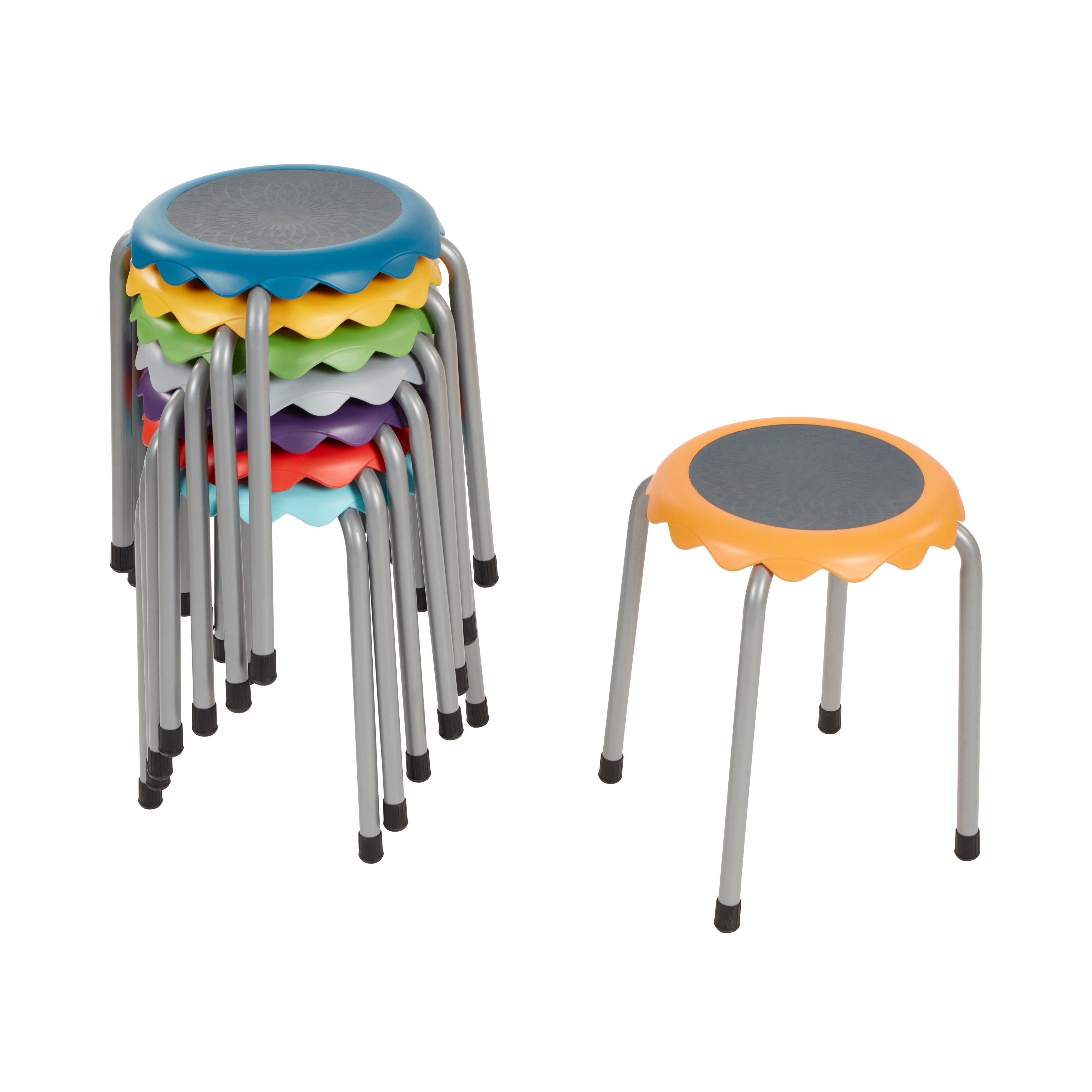 Daisy Stackable Stool Set 8-Piece - Assorted