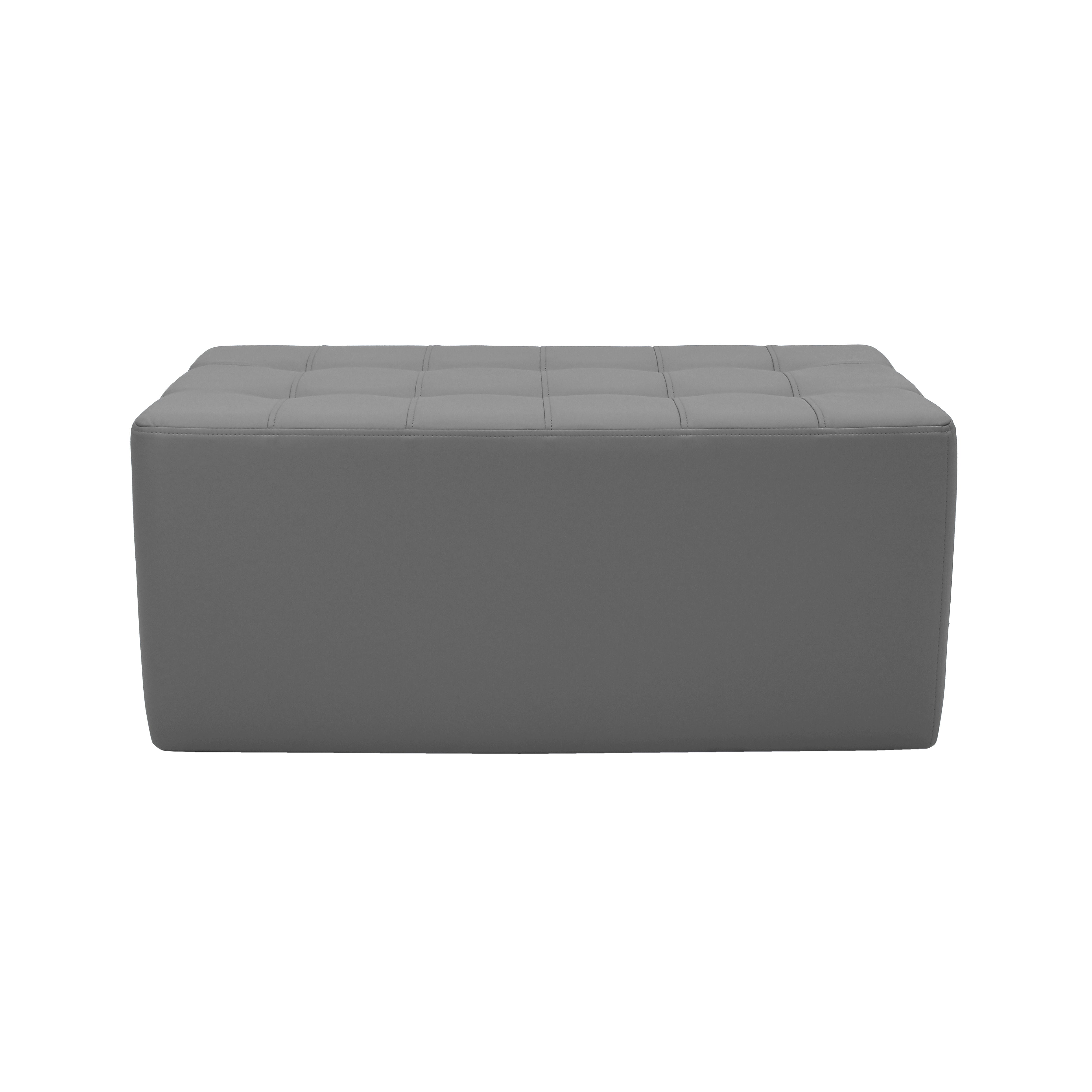 Tufted Rectangle Ottoman 16" Height - Gray