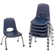 10" Stack Chair with Ball Glides - Navy