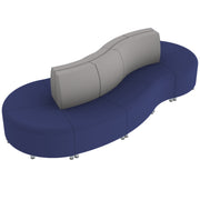 Pro Series Connect Curved Wave Seating, 10-Piece Set - Navy/Gray