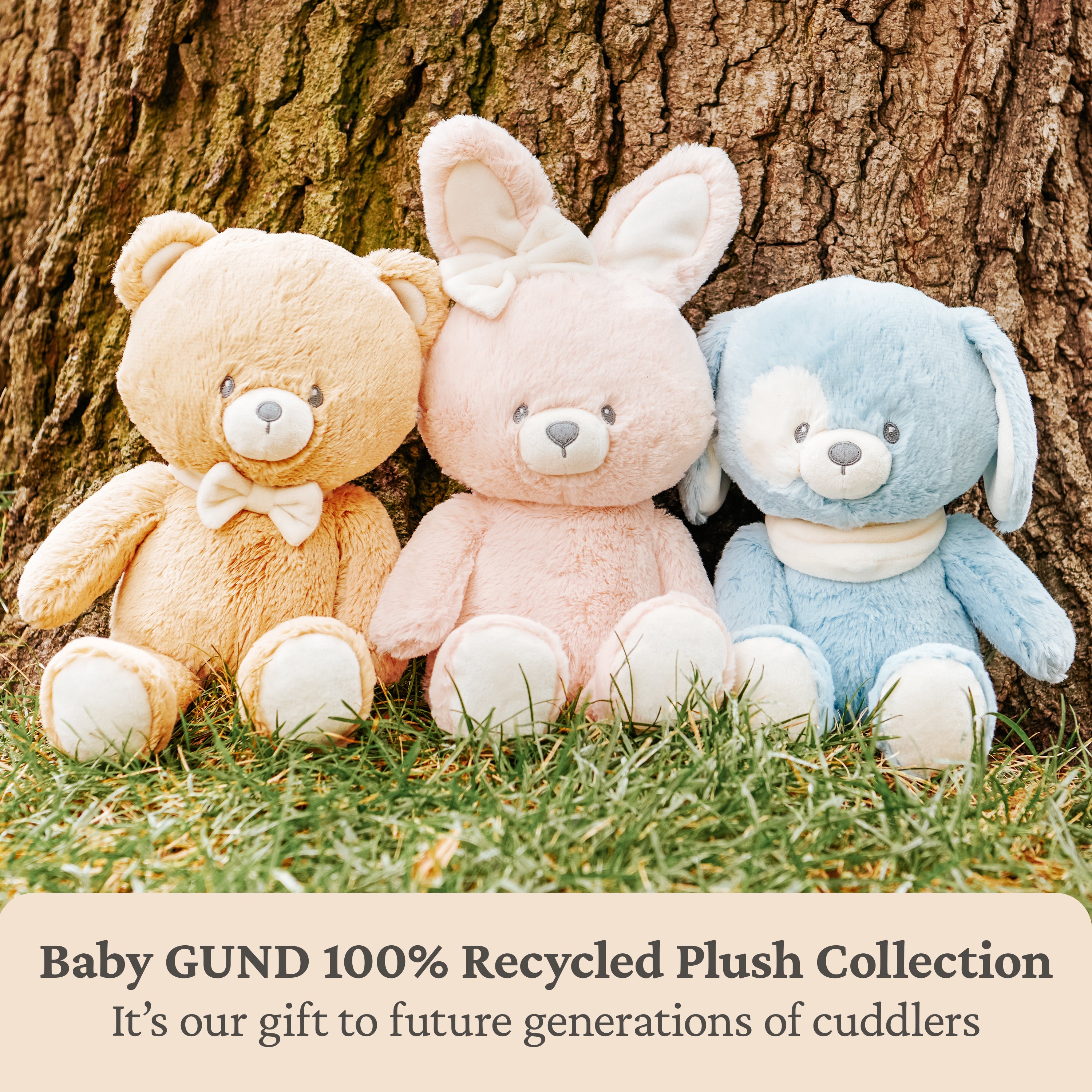 Baby GUND Sustainable Bunny Plush, Stuffed Animal Made from Recycled Materials, Gift for Babies and Newborns, Pink/Cream, 13”