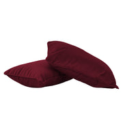 12" x 20" Rectangle Lumbar Microfiber and Faux Leather Pillow with Piping, 2-Piece - Bordeaux