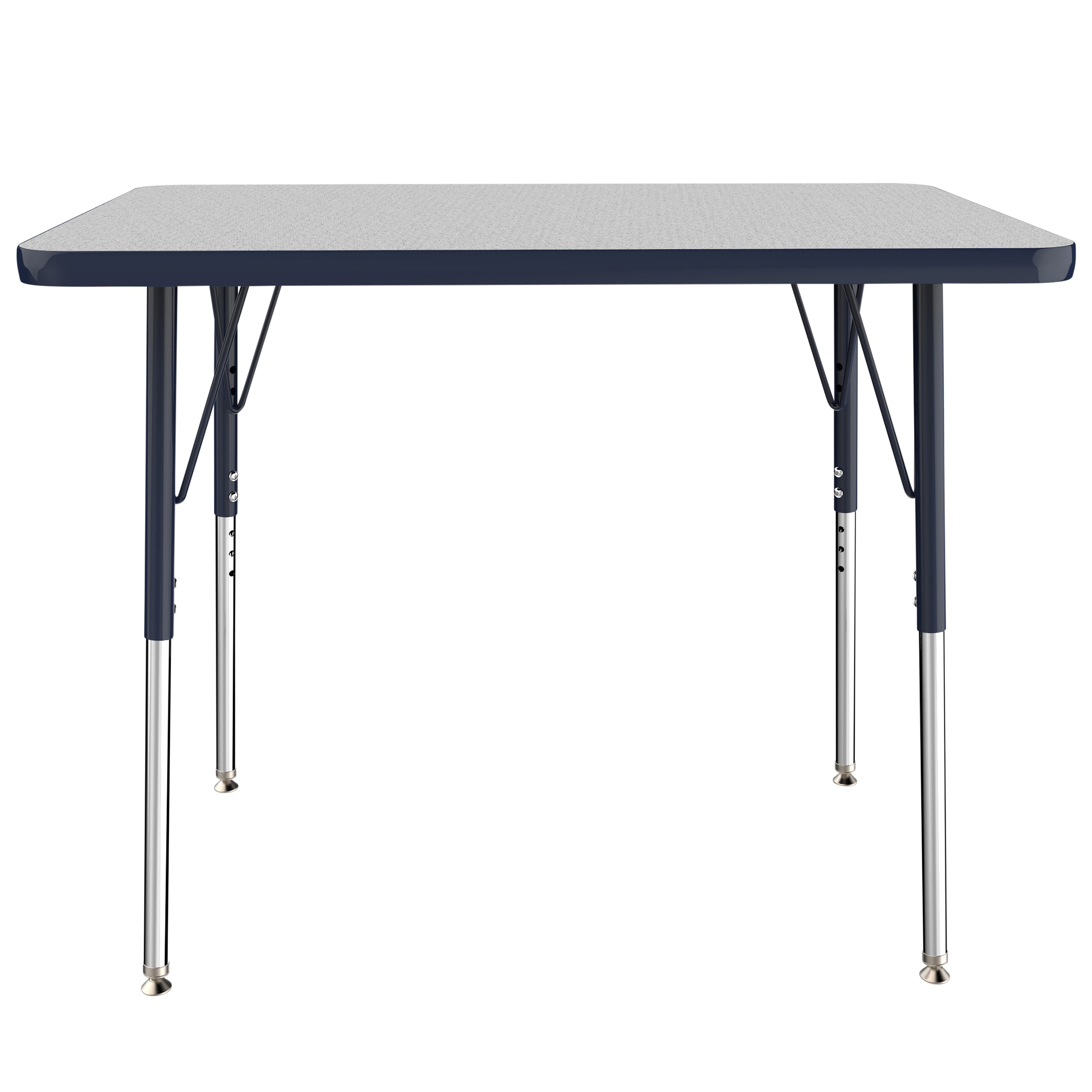 24" x 36" Rectangle T-Molding Activity Table with Adjustable Standard Swivel Glide Legs - Gray/Navy
