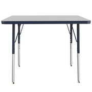 24" x 36" Rectangle T-Molding Activity Table with Adjustable Standard Swivel Glide Legs - Gray/Navy