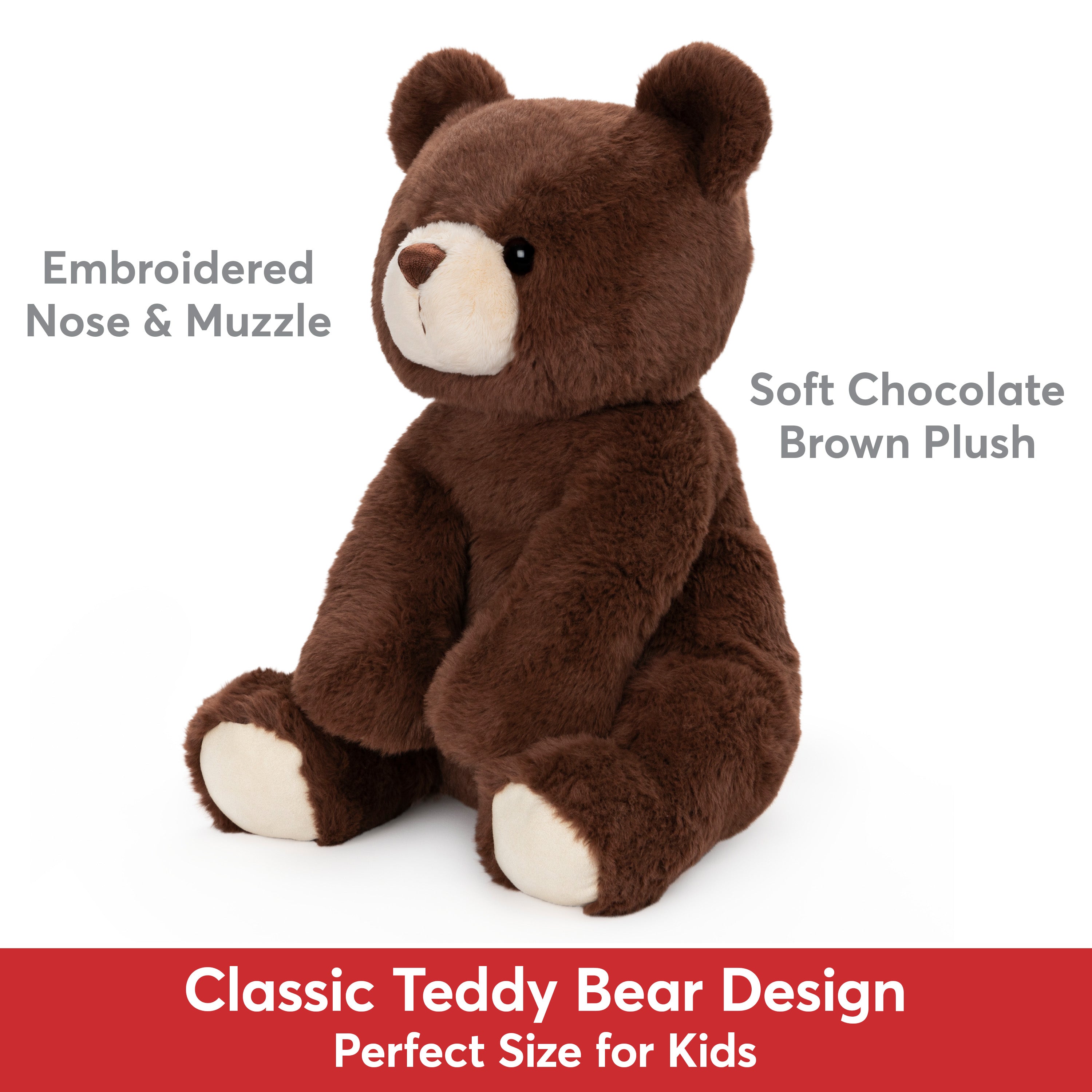 GUND Finley Teddy Bear, Premium Stuffed Animal for Ages 1 and Up, Chocolate Brown, 13”