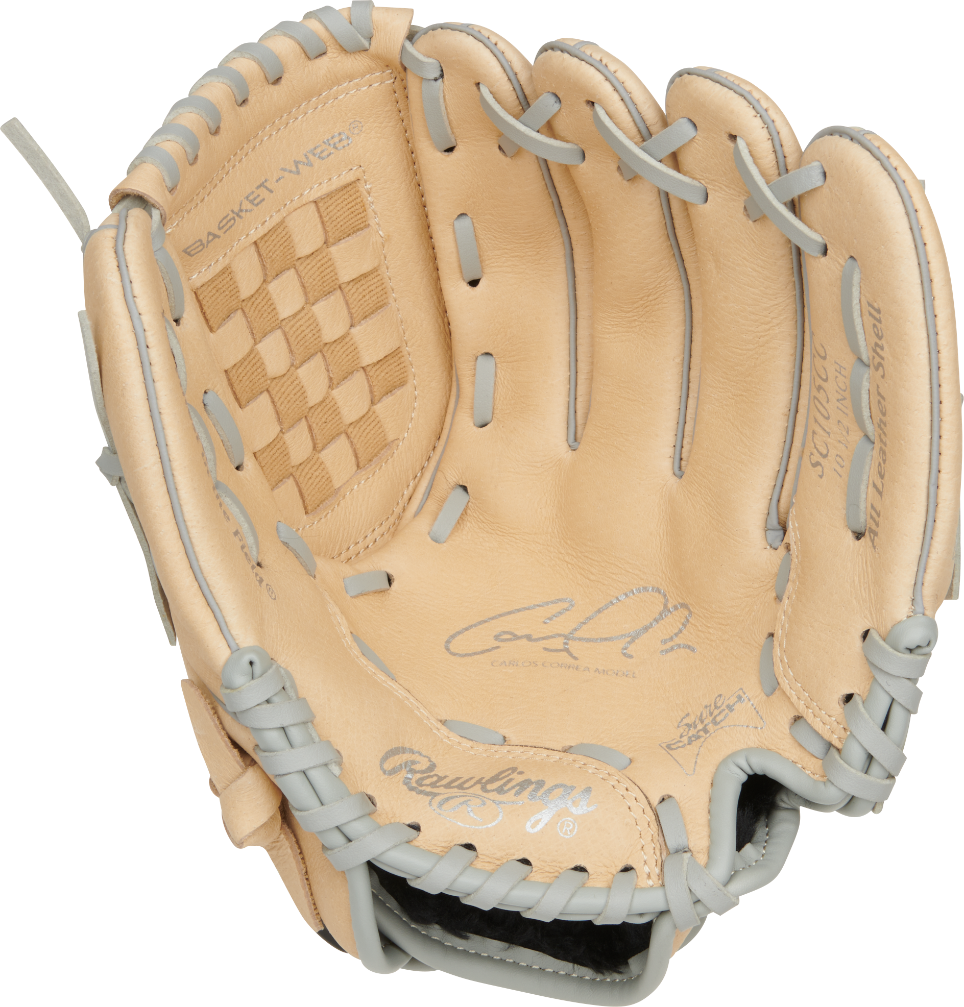 Rawlings Sure Catch Series Youth Carlos Correa Signature 10.5-Inch Baseball Glove - Right Hand Thrower - Camel
