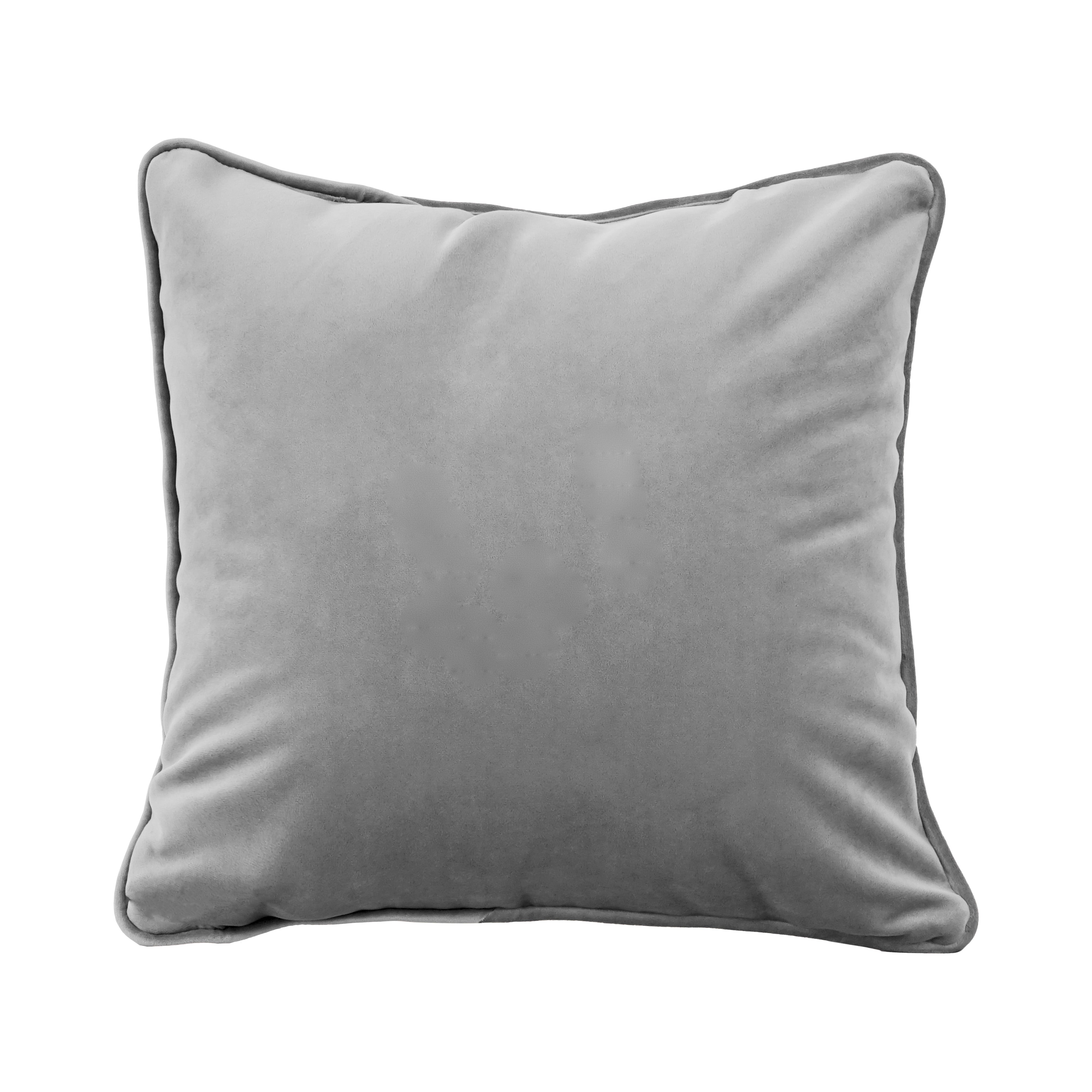 15" x 15" Square Microfiber Pillow with Piping, 2-Piece - Smoke