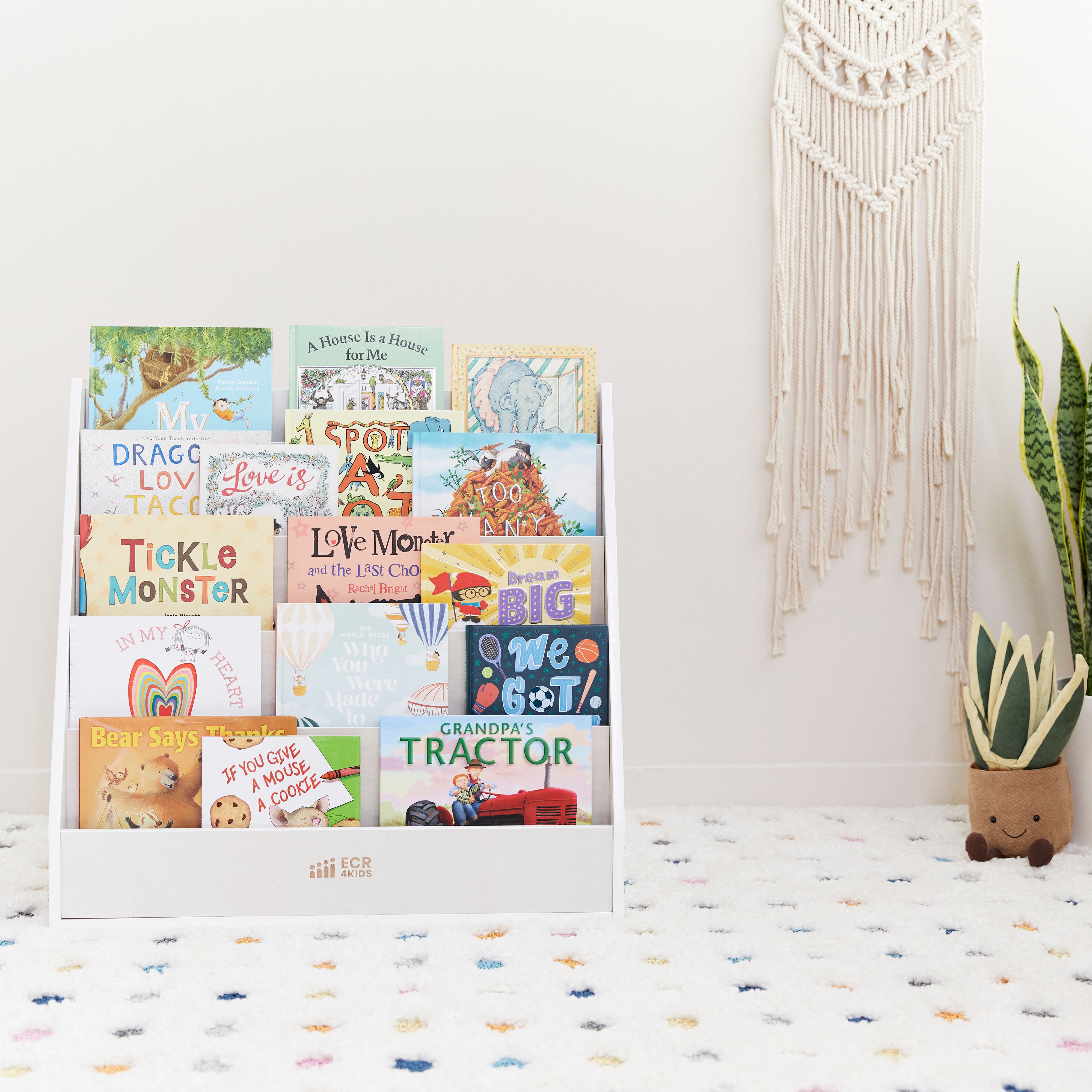 Streamline Single-Sided Book Display - White Wash