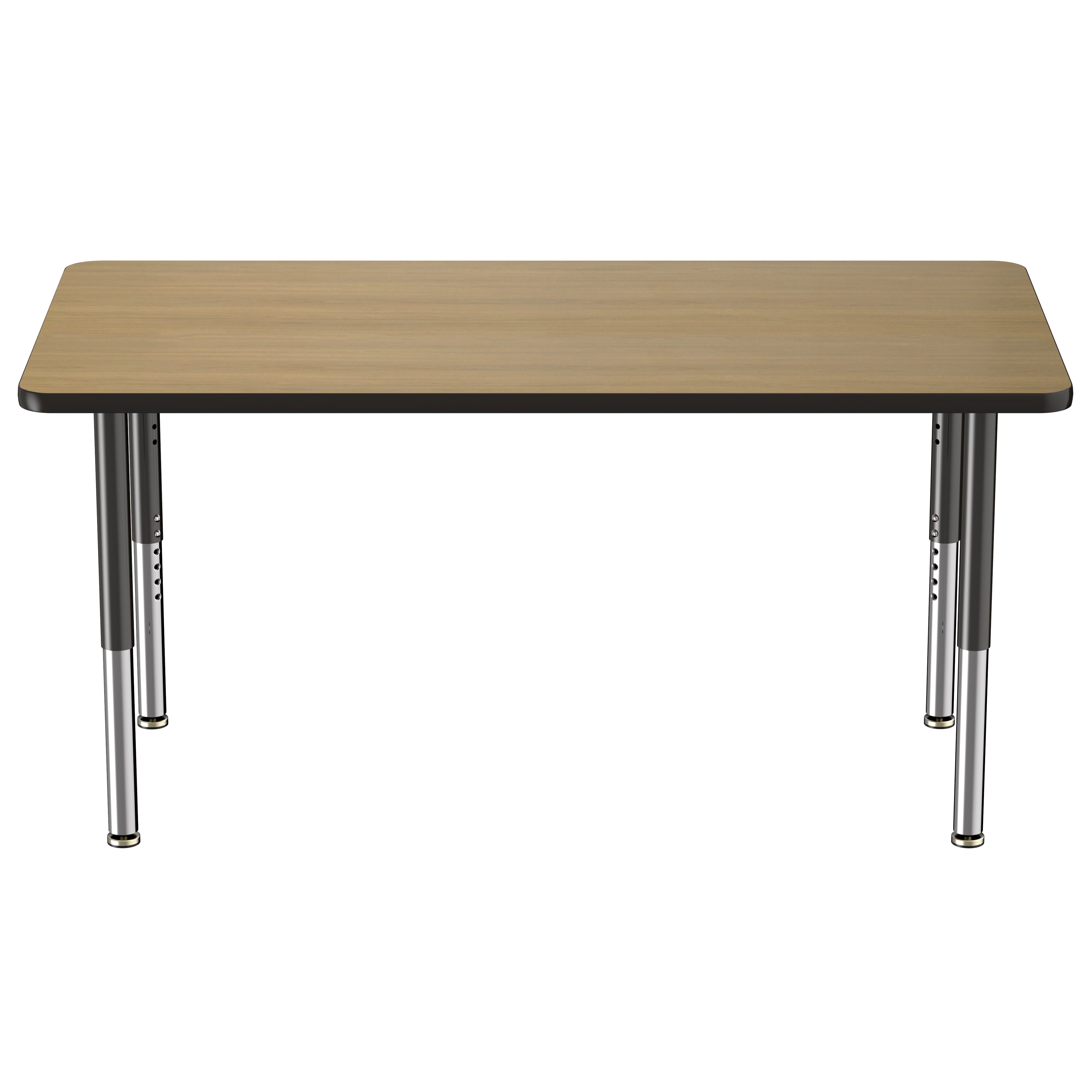 30" x 60" Rectangle Thermofused Activity Table with Adjustable Super Legs - Pasadena Oak/Black