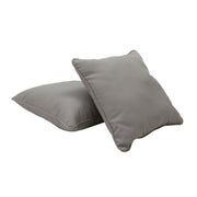 Presidio 18"x 18" Square Indoor/Outdoor Pillow with Piping, 2-Piece - Gray