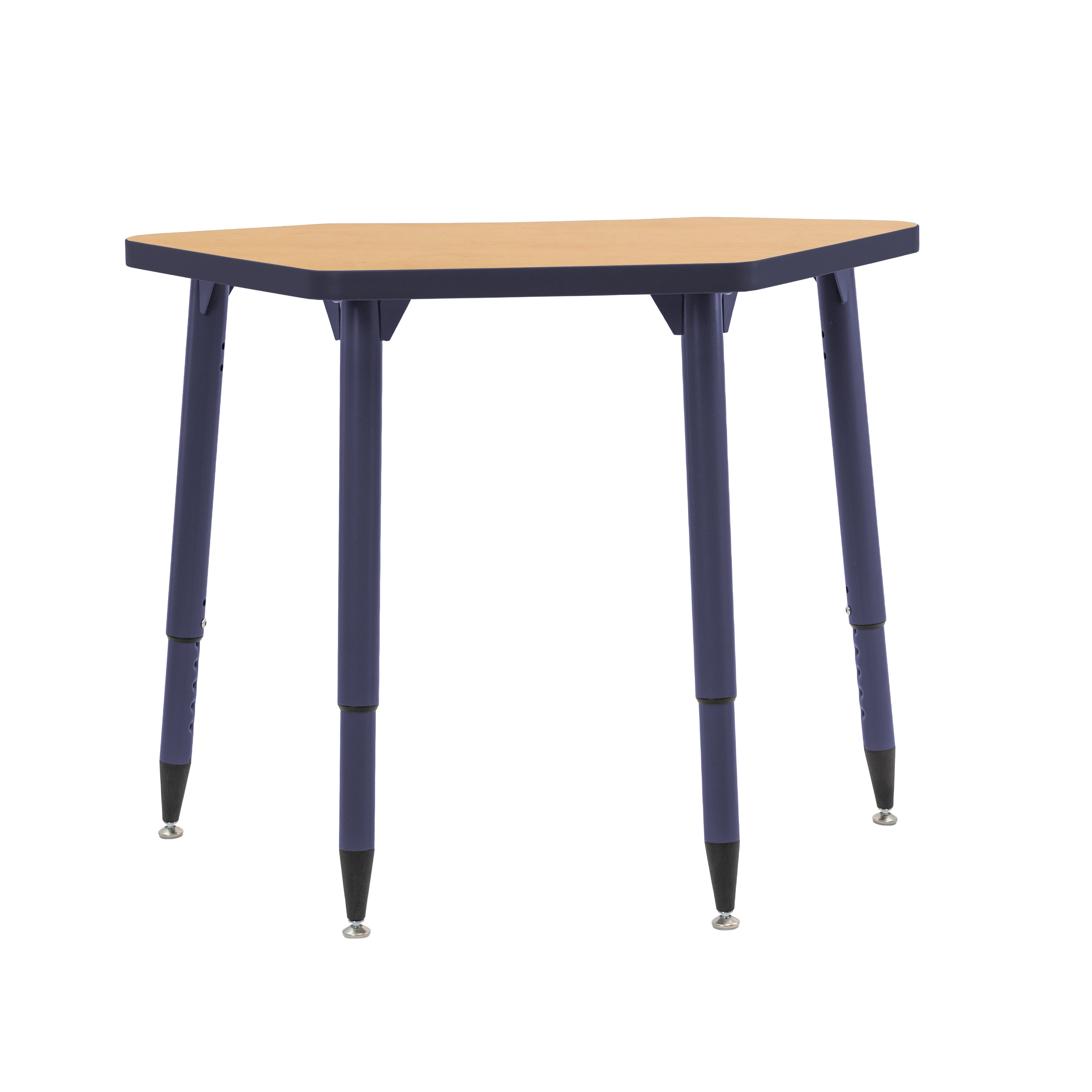 Adapte 24" x 36" Petal Thermofused Activity Table with Adjustable Tapered Legs - Maple/Navy