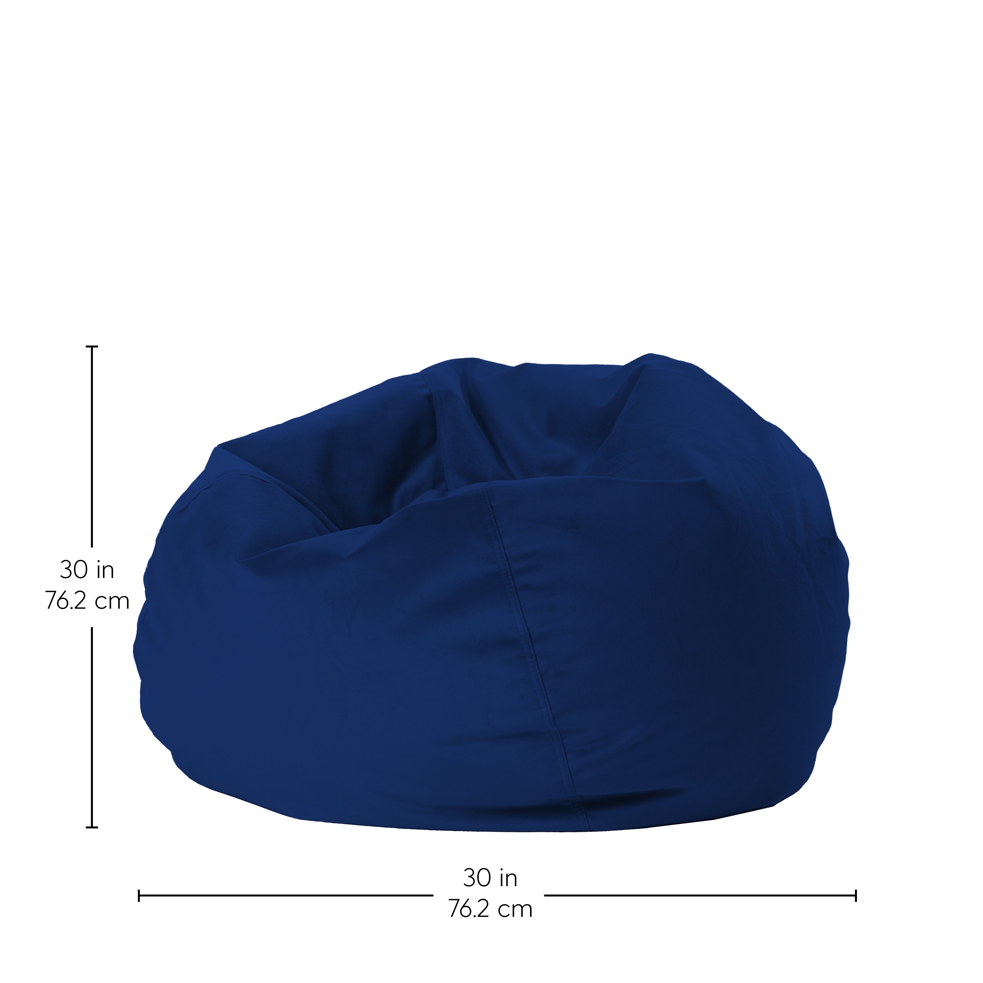 30" Round Velvety Bean Bag - Eclipse