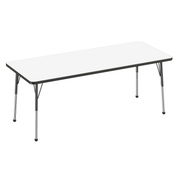 30" x 72" Rectangle Dry-Erase Activity Table with Adjustable Standard Ball Glide Legs - Whiteboard/Black