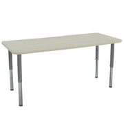 24" x 72" Rectangle La Madera Activity Table with Adjustable Super Legs - Asian Sand/Silver