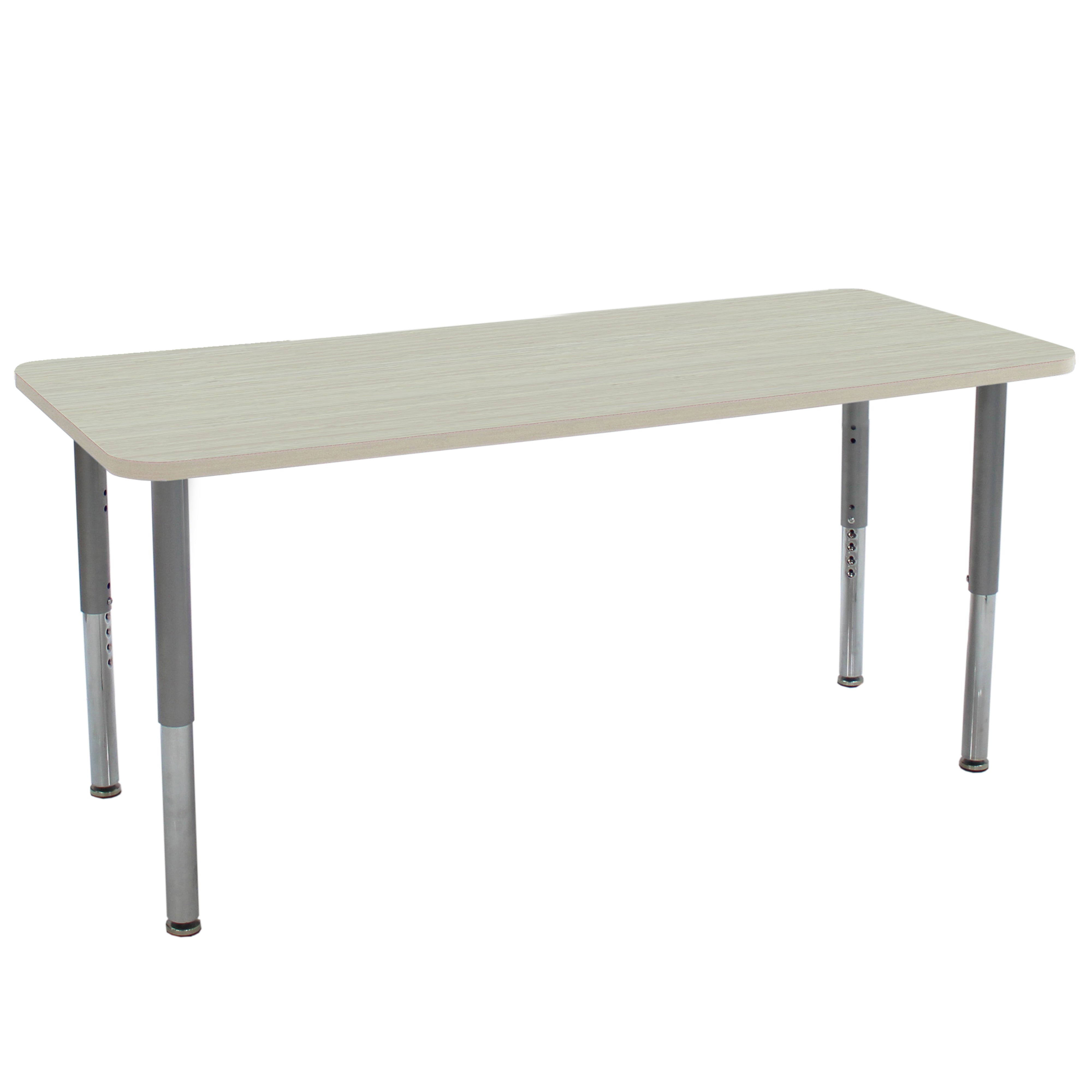 24" x 72" Rectangle La Madera Activity Table with Adjustable Super Legs - Asian Sand/Silver