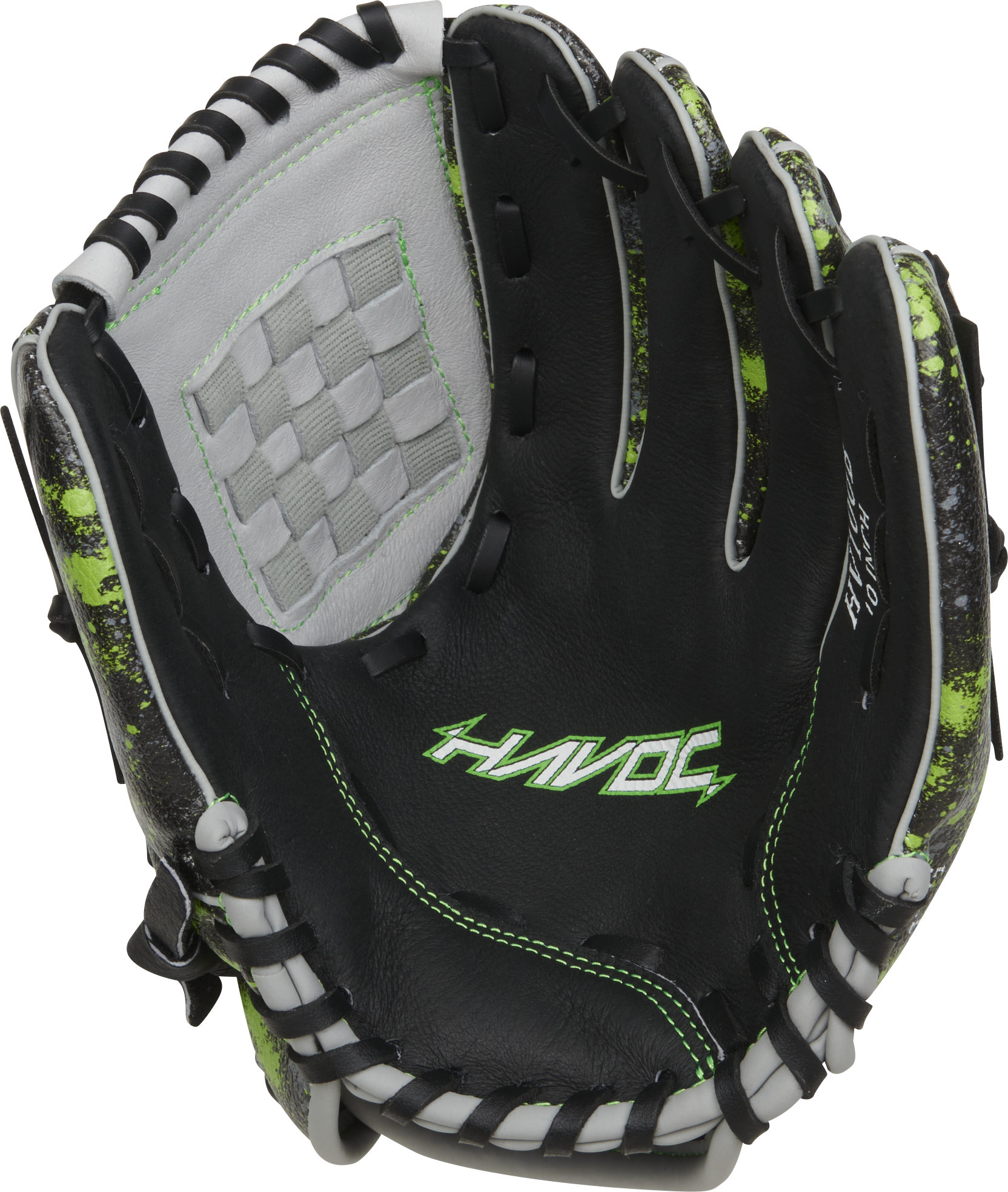 Easton Havoc Series 10-Inch Baseball Glove - Right Hand Thrower - Black/Gray/Optic
