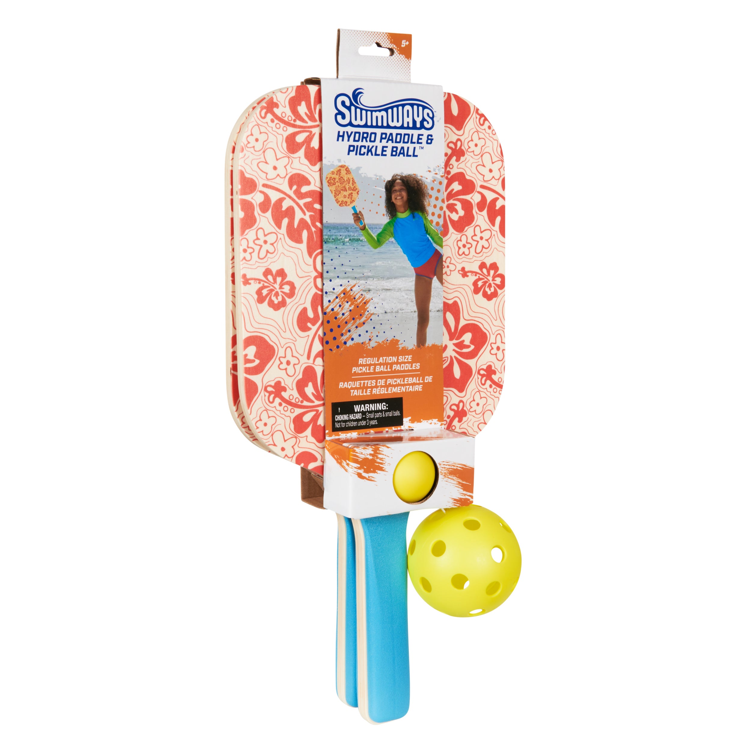 Swimways Hydro Paddle & Pickleball Set, Pickleball Paddles and Balls for Pool, Lake and Beach Games, Outdoor Toys for Kids and Adults Aged 5 & Up