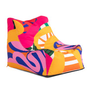 Jaxx Ponce Outdoor Bean Bag Chair - Weather Resistant Patio and Poolside Lounge Seating, Zuri Multicolor Pattern