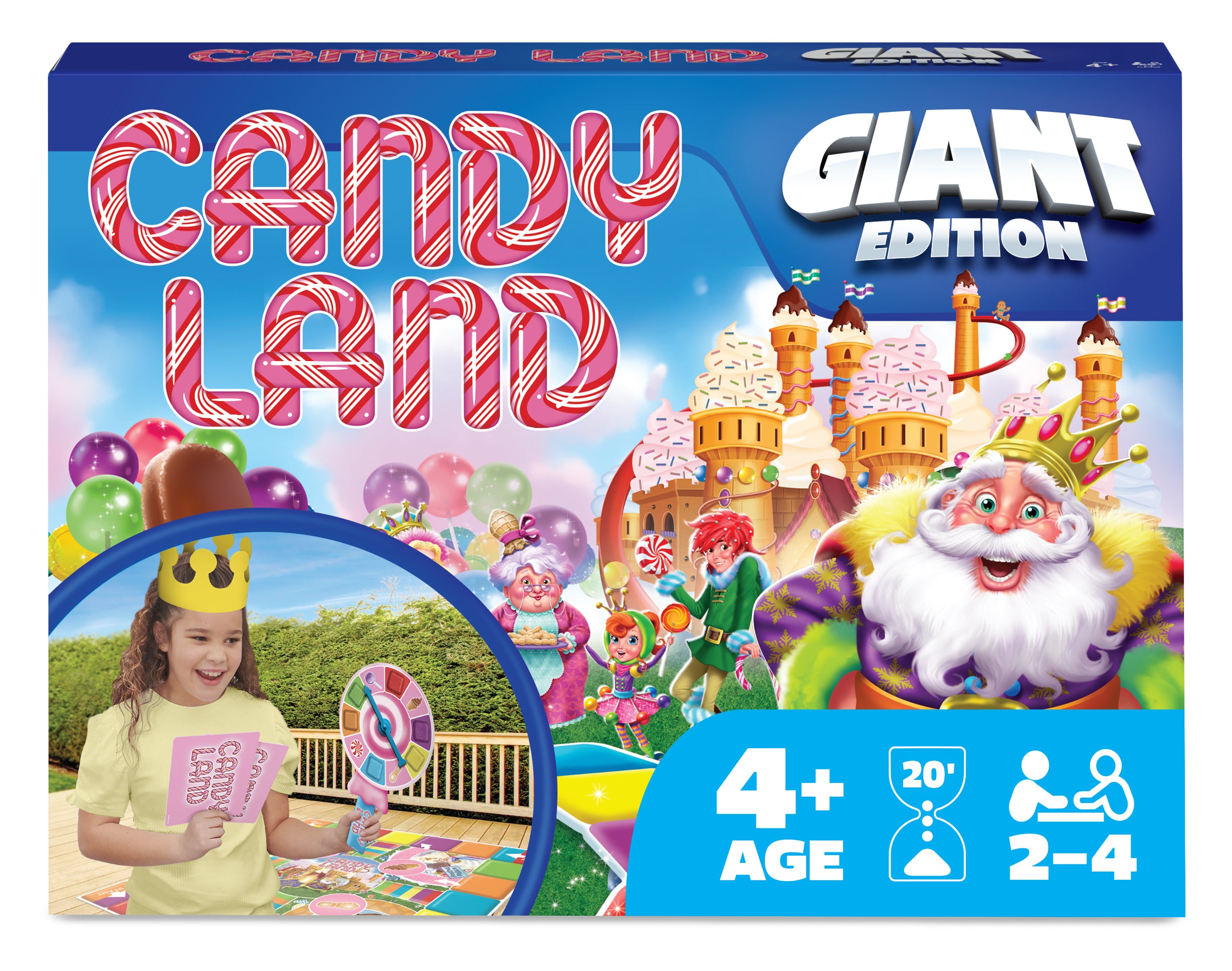 Spin Master Games, Candy Land Giant Edition, Preschool Game for Indoor & Outdoor Fun with Big Oversized Board, for Family and Kids, 2-4 Players, Ages 4 & Up
