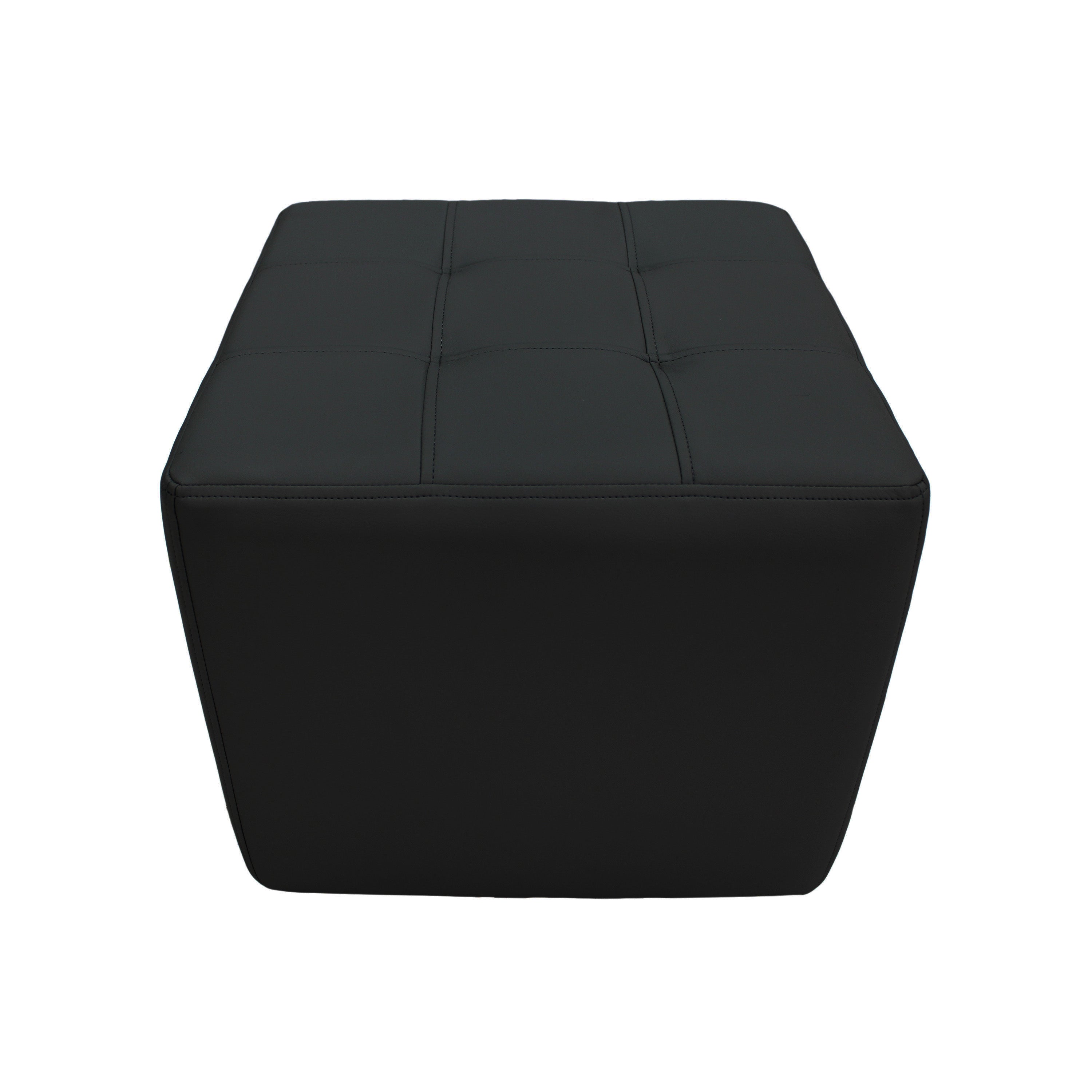 Tufted Square Ottoman 16" Height - Black
